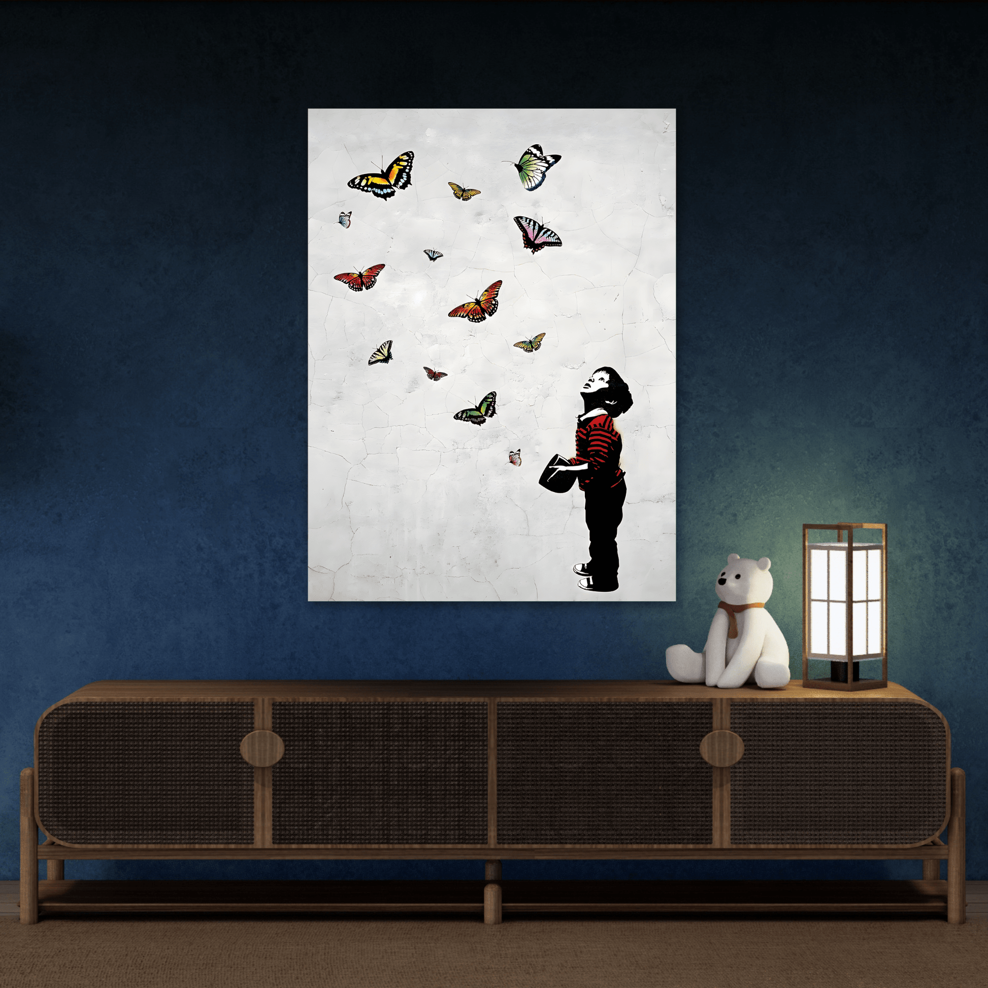 Butterfly Boy Banksy Canvas Street Graffiti Wall Art Prints - YesArtYes