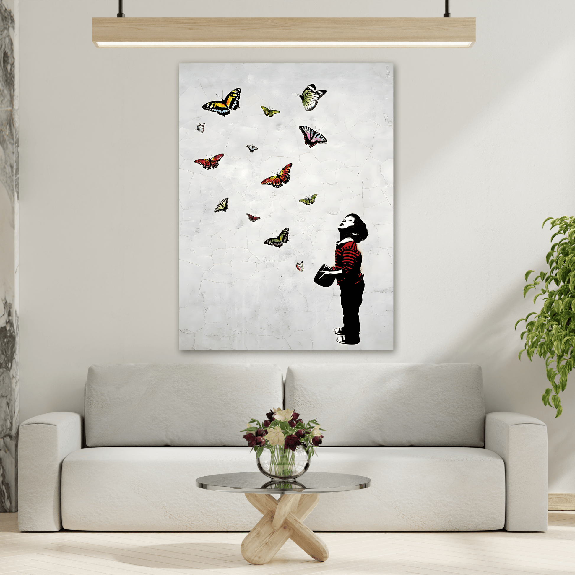 Butterfly Boy Banksy Canvas Street Graffiti Wall Art Prints - YesArtYes