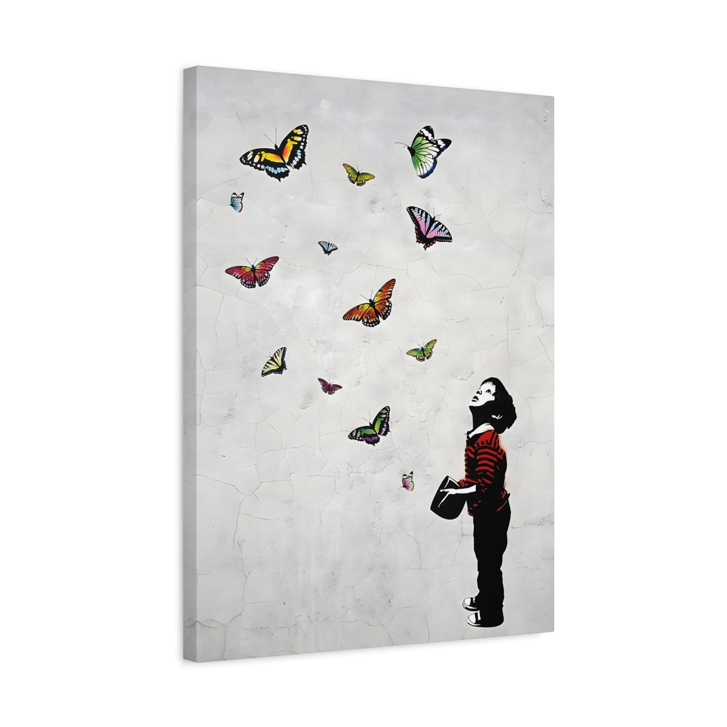 Butterfly Boy Banksy Canvas Street Graffiti Wall Art Prints - YesArtYes