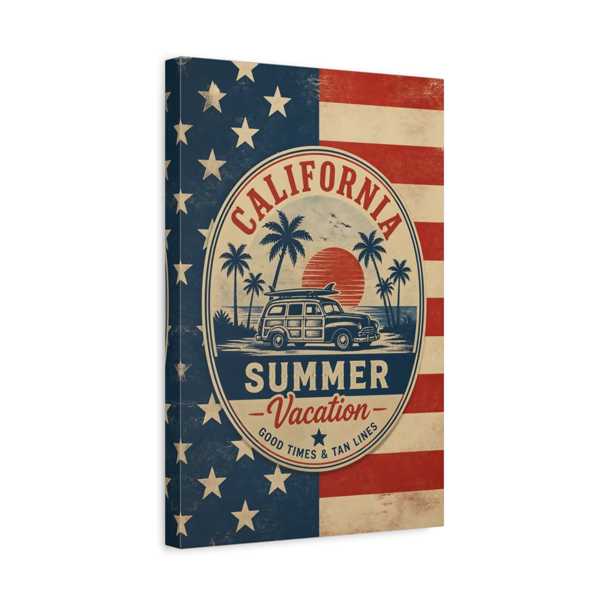 Side Mockup 4. California Station Wagon shown as canvas print