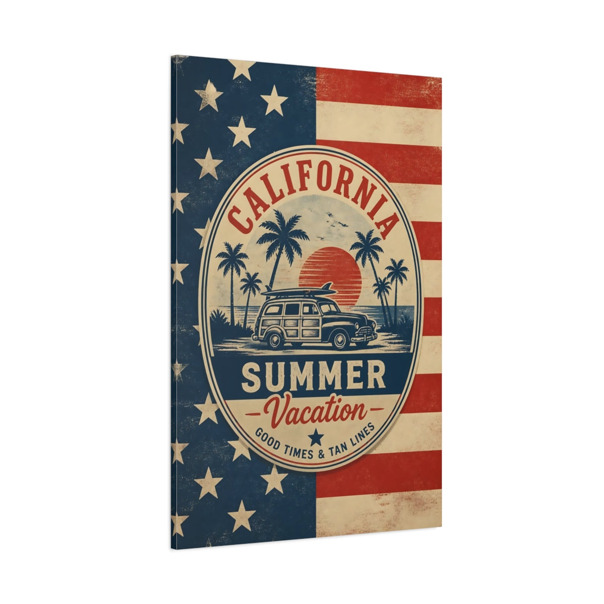 Side Mockup 1. California Station Wagon shown as canvas print