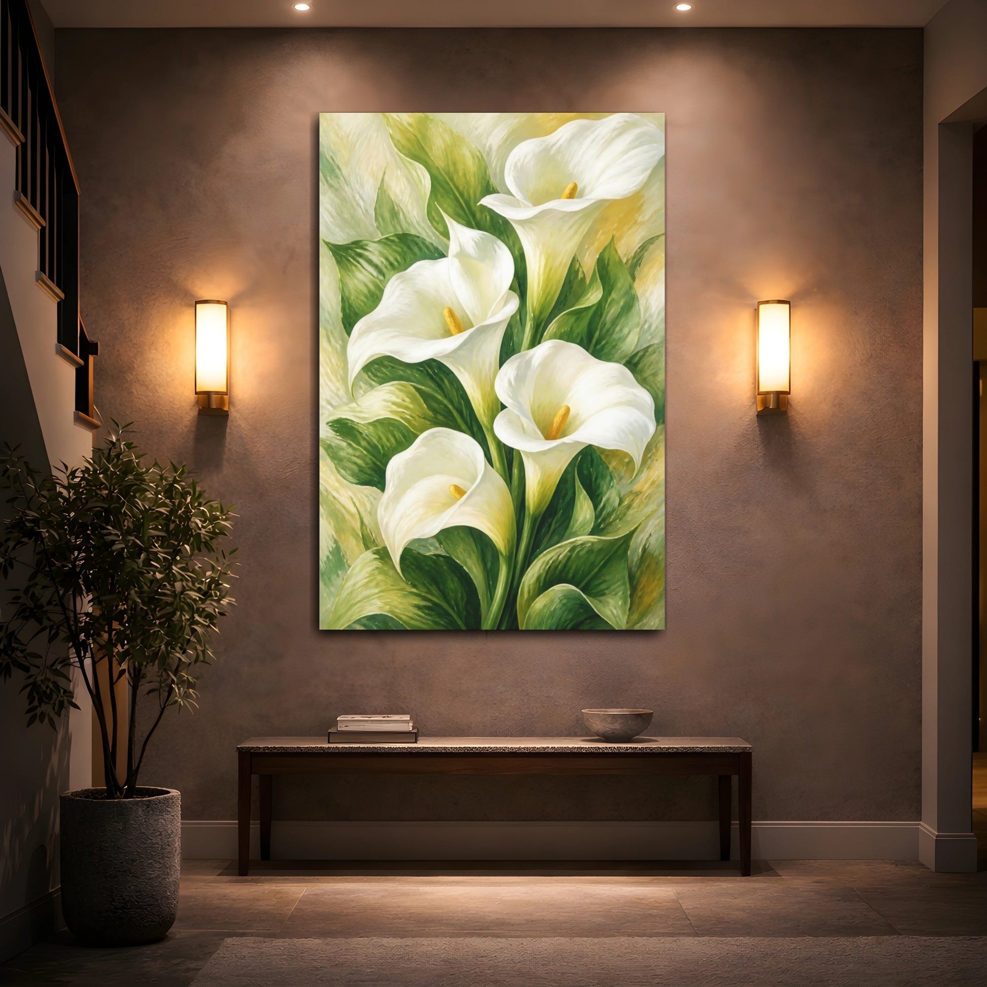 Mockup 2. Calla Lily Floral Elegance shown as canvas print