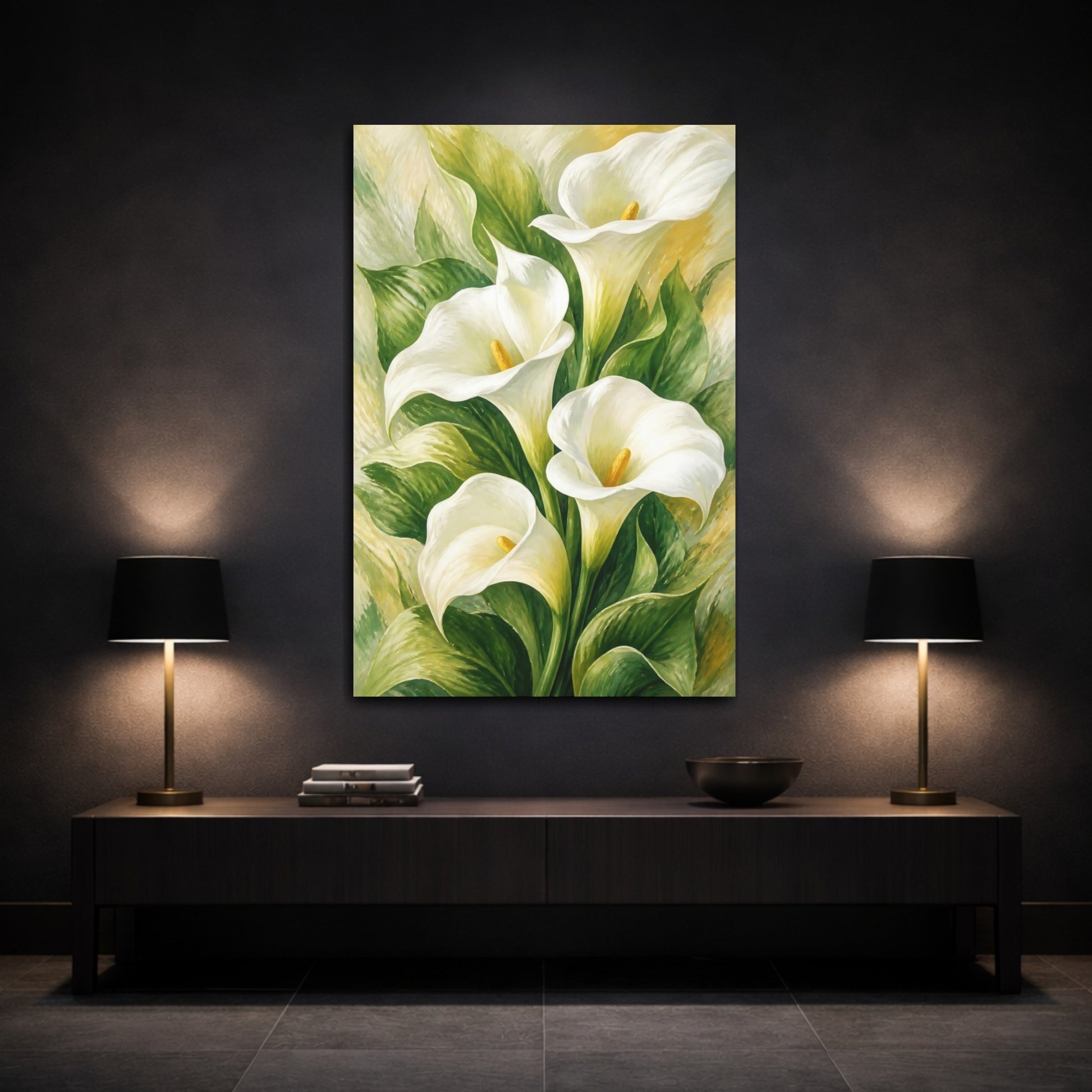 Mockup 3. Calla Lily Floral Elegance shown as canvas print
