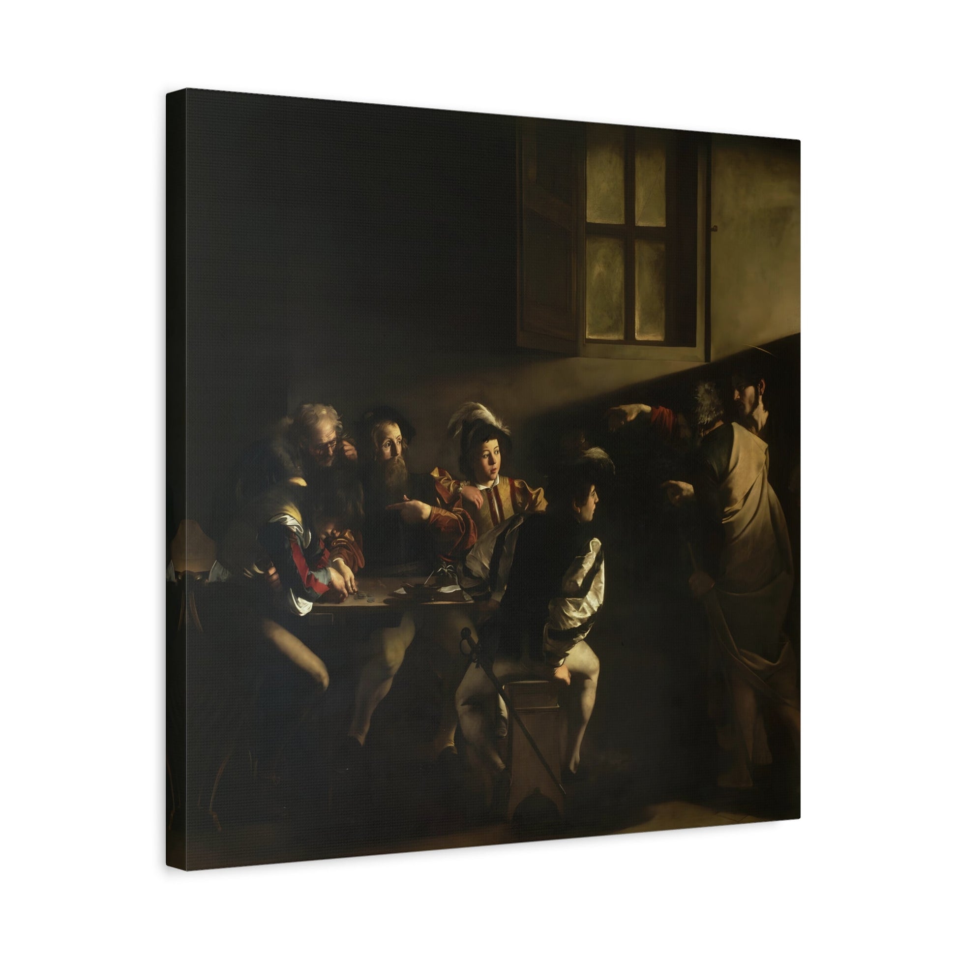 Calling of Saint Matthew Canvas Print - Square Caravaggio Wall Art Prints Reproduction