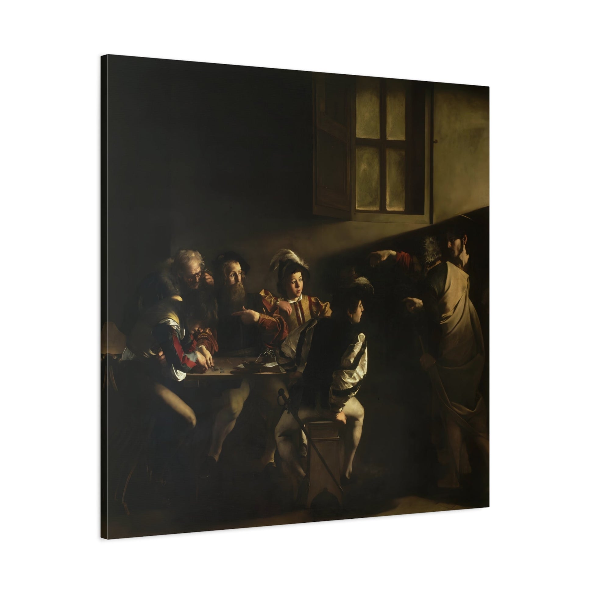 Calling of Saint Matthew Canvas Print - Square Caravaggio Wall Art Prints Reproduction