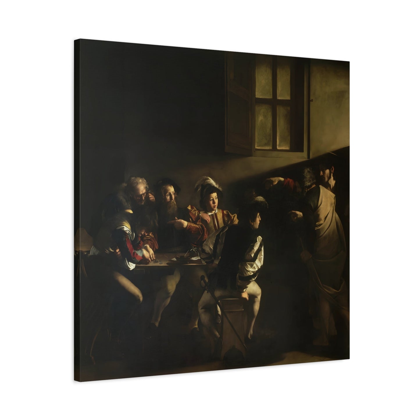 Calling of Saint Matthew Canvas Print - Square Caravaggio Wall Art Prints Reproduction