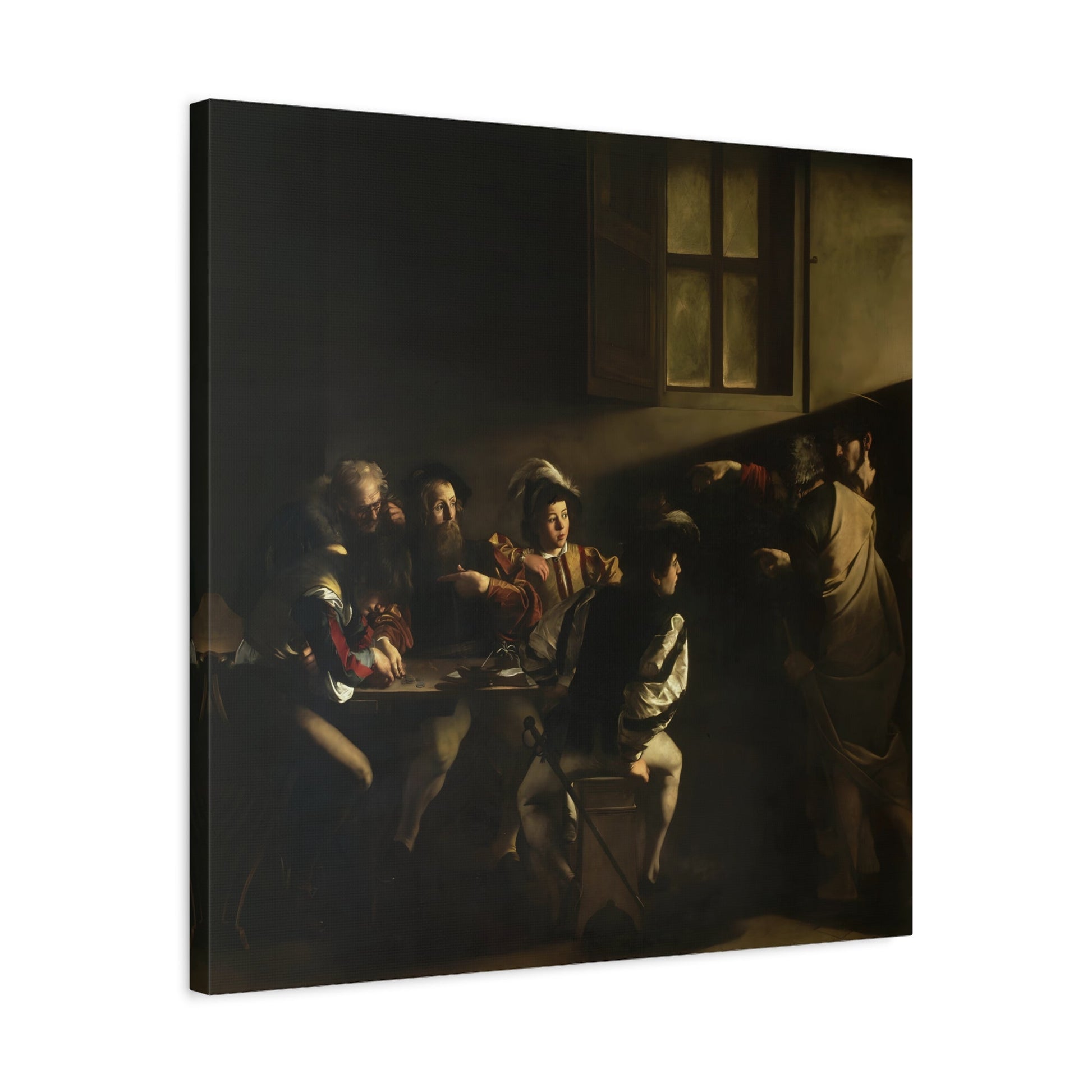 Calling of Saint Matthew Canvas Print - Square Caravaggio Wall Art Prints Reproduction