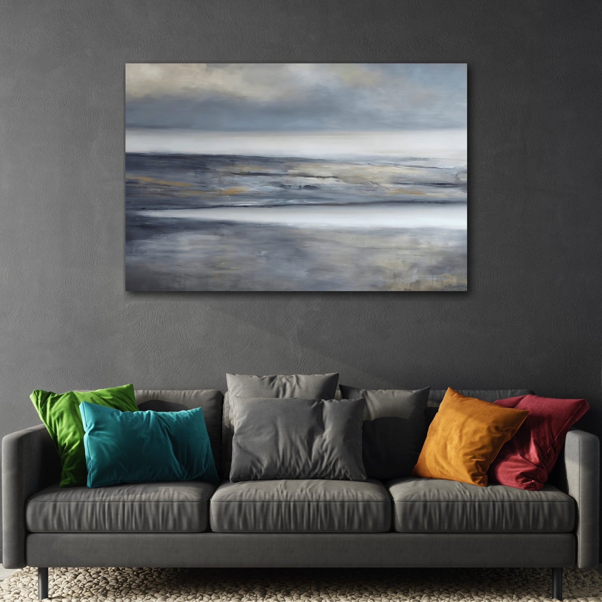 Calming Evening Tide Abstract Landscape Canvas Wall Art Print - YesArtYes