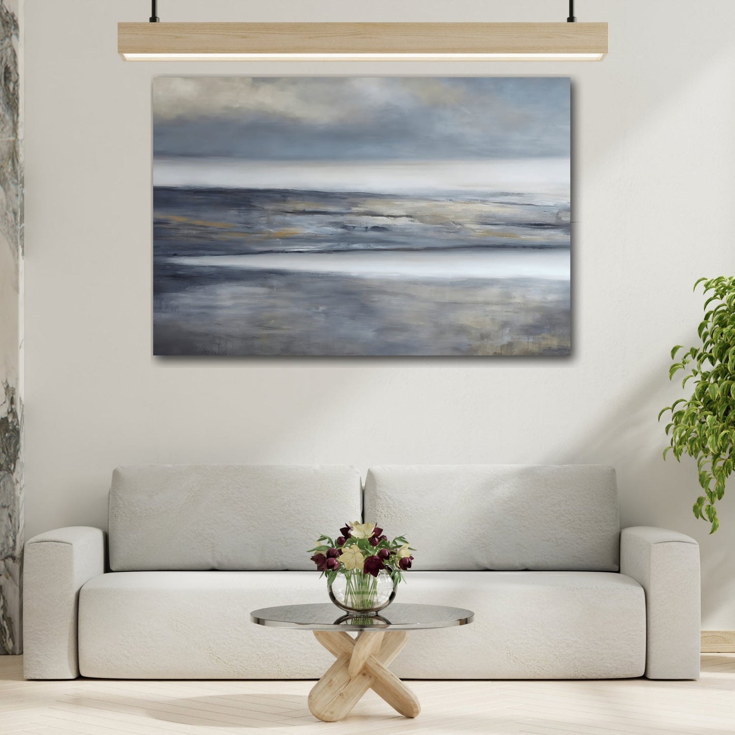 Calming Evening Tide Abstract Landscape Canvas Wall Art Print - YesArtYes
