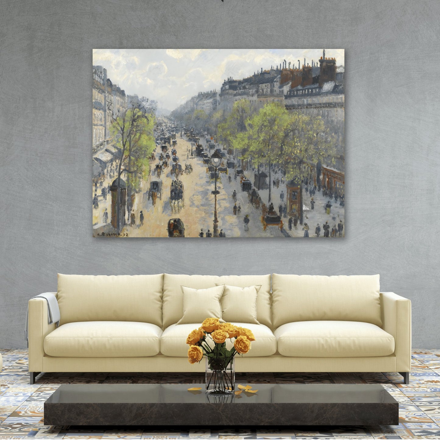 Camille Pissarro Boulevard Montmartre Spring Morning - Canvas Print