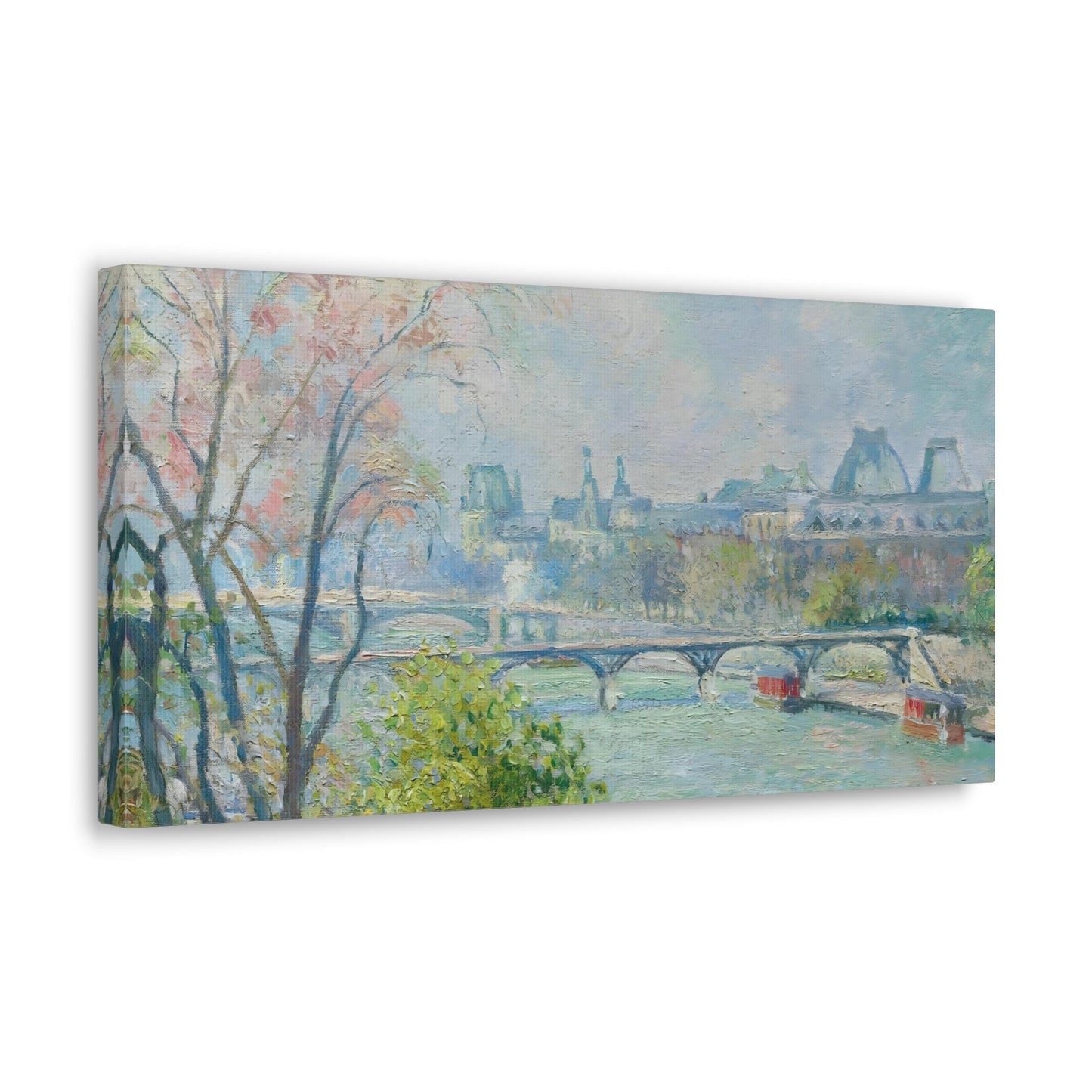 Camille Pissarro Louvre Morning Spring Canvas Print - Impressionist Wall Art Painting Reproduction