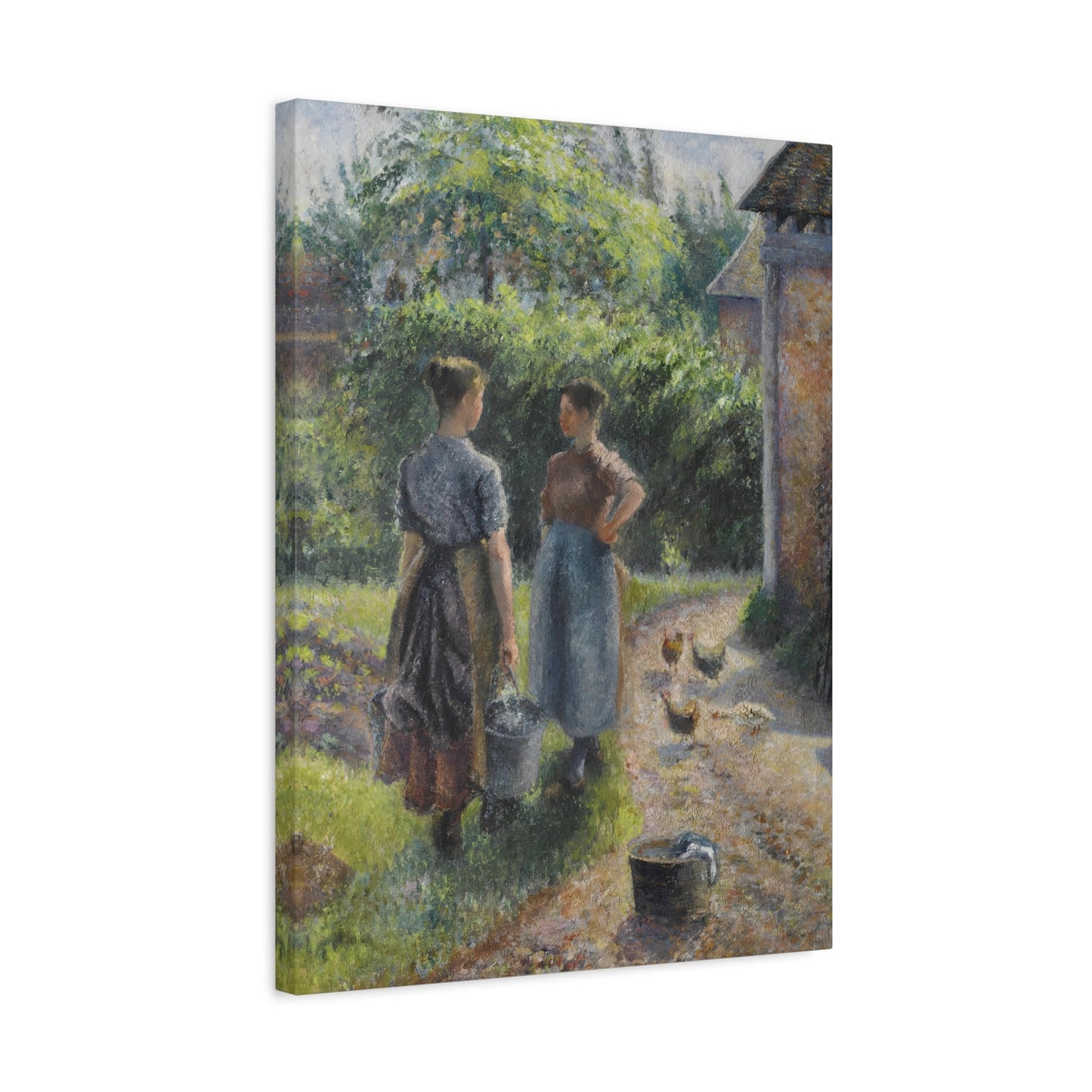 Camille Pissarro Peasant Women Chatting Painting - Wall Art Canvas Artwork Print