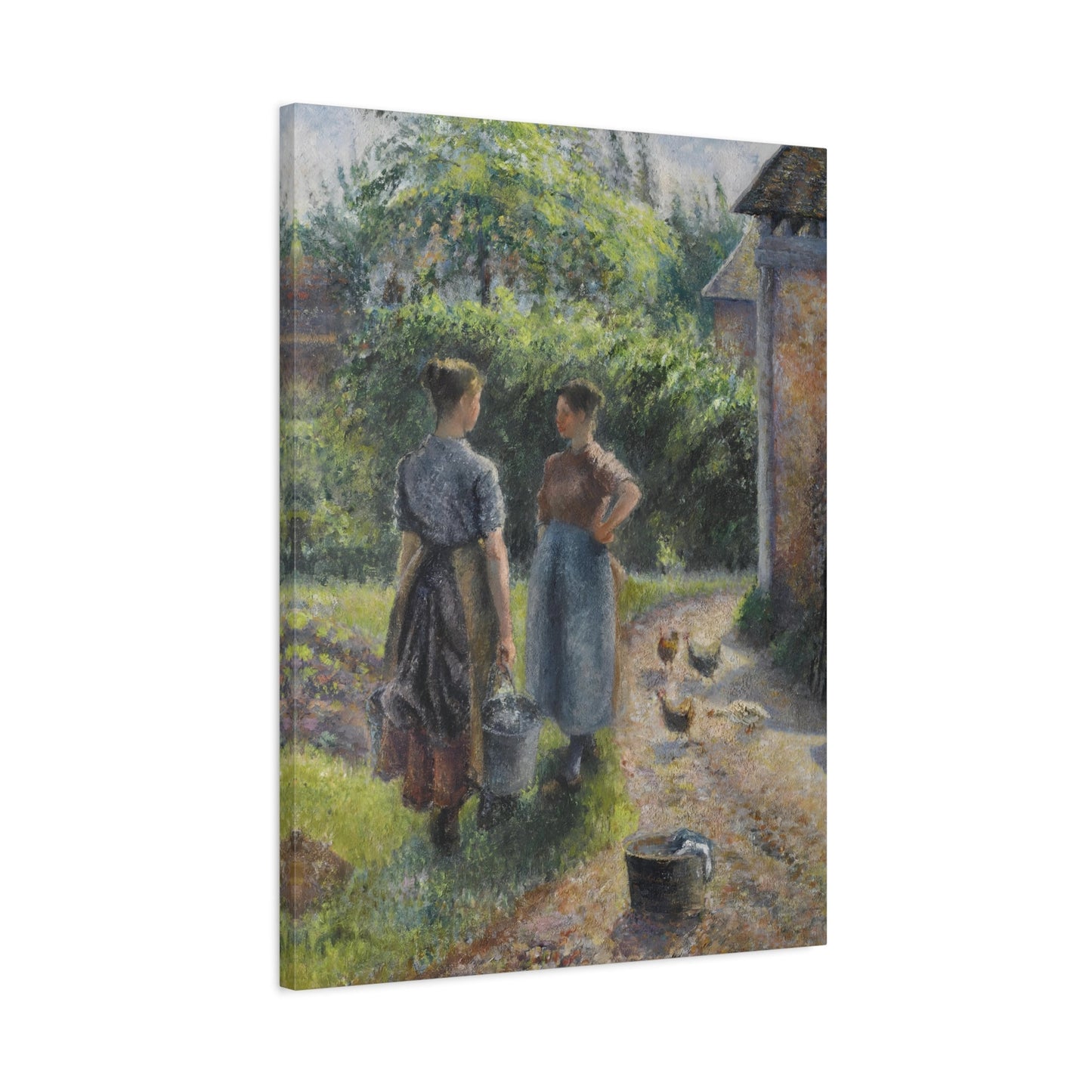 Camille Pissarro Peasant Women Chatting Painting - Wall Art Canvas Artwork Print