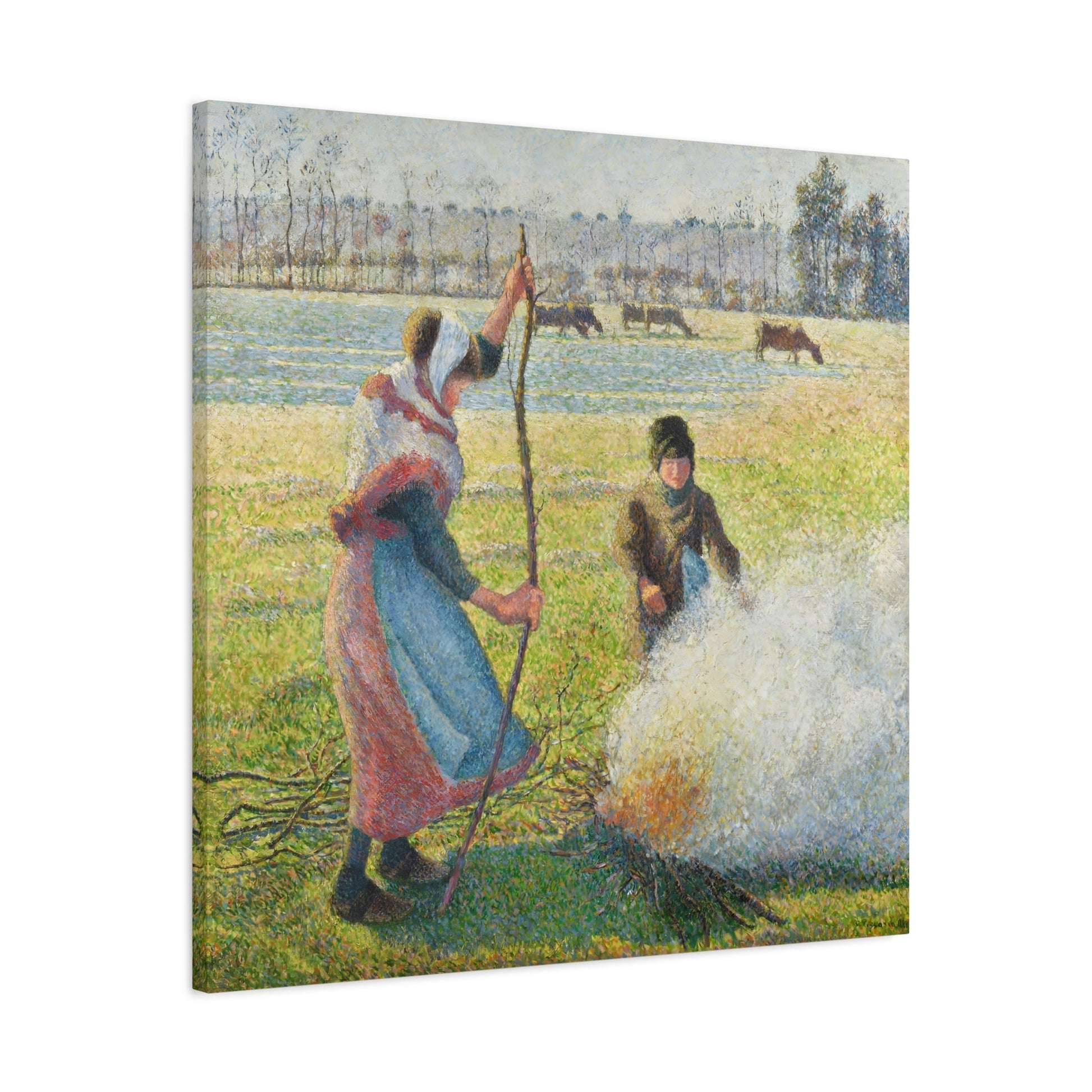 Camille Pissarro White Jelly Young Peasant - Square Canvas Wall Art Print