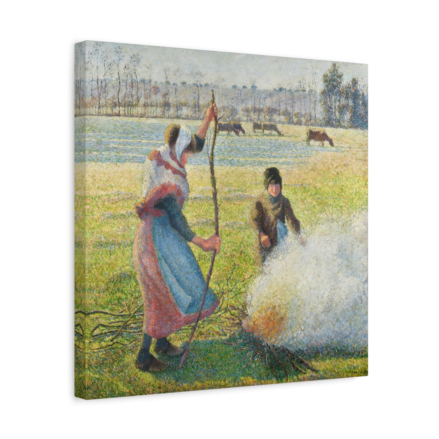 Camille Pissarro White Jelly Young Peasant - Square Canvas Wall Art Print