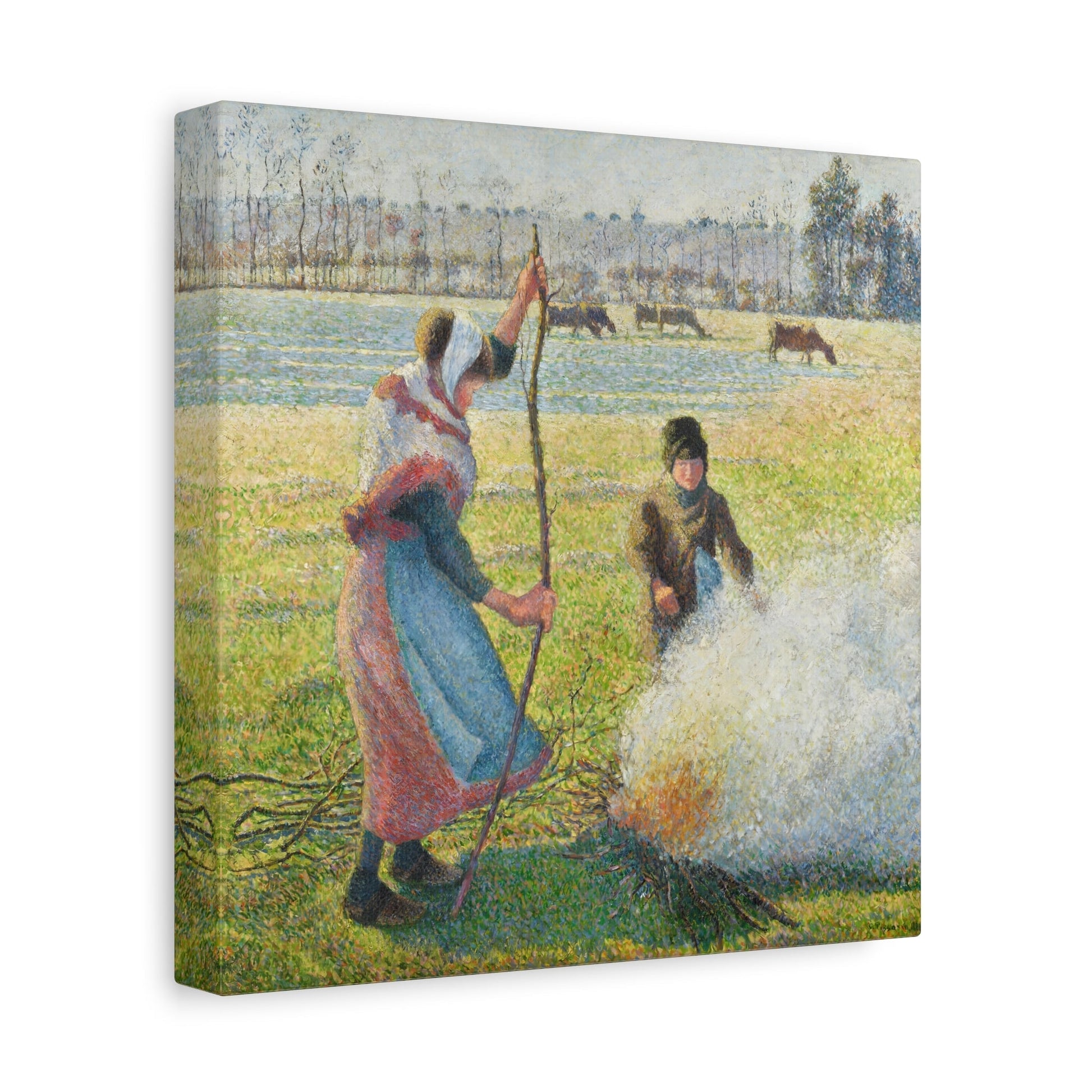 Camille Pissarro White Jelly Young Peasant - Square Canvas Wall Art Print