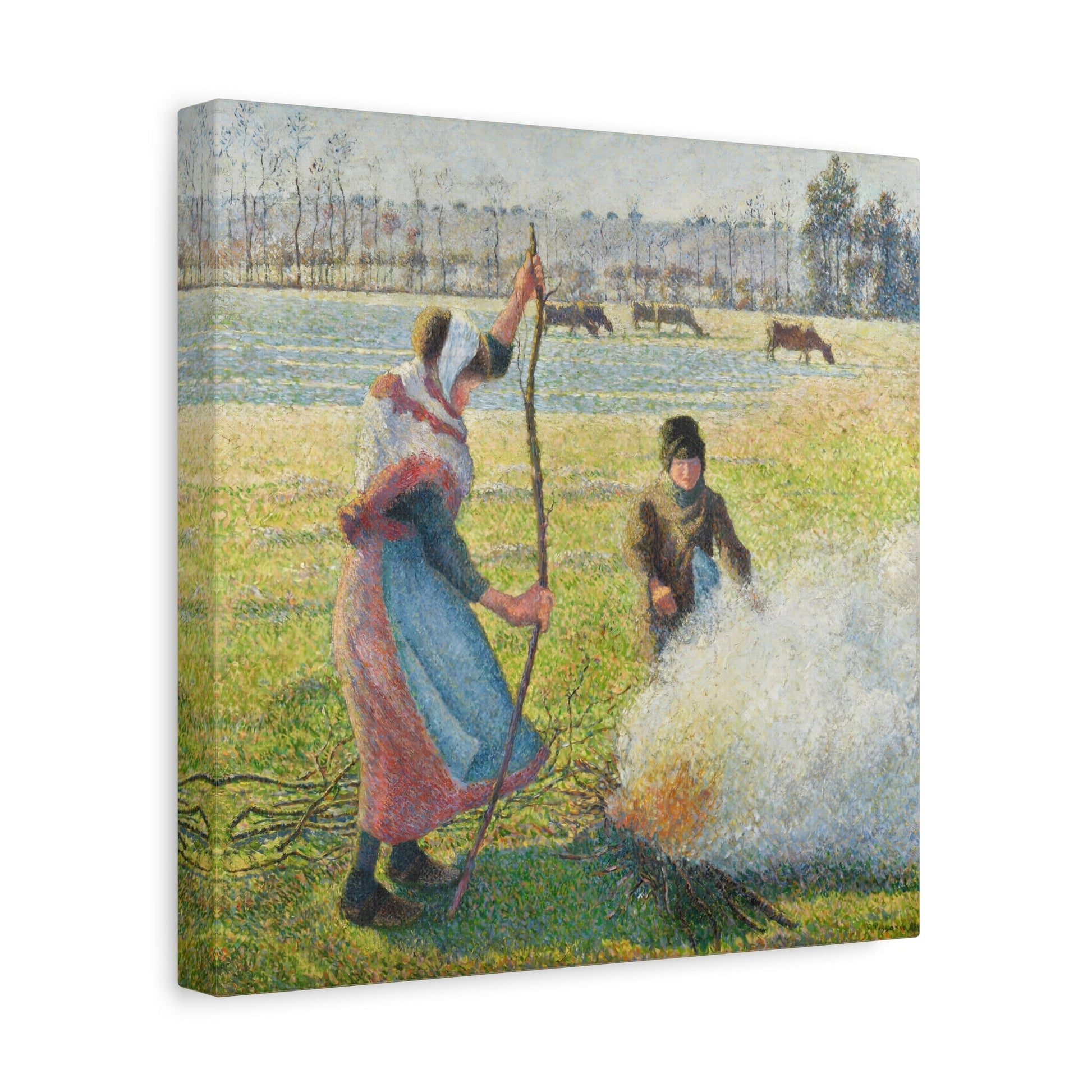 Camille Pissarro White Jelly Young Peasant - Square Canvas Wall Art Print