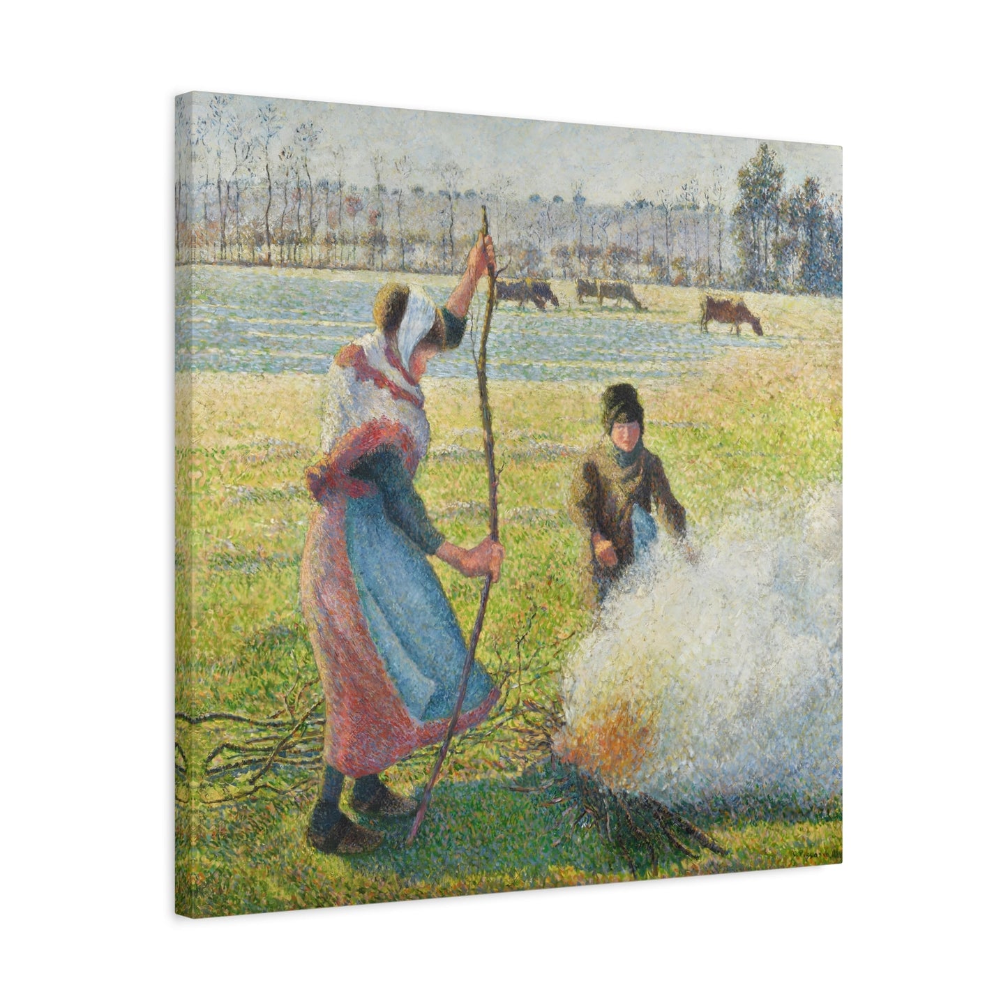 Camille Pissarro White Jelly Young Peasant - Square Canvas Wall Art Print