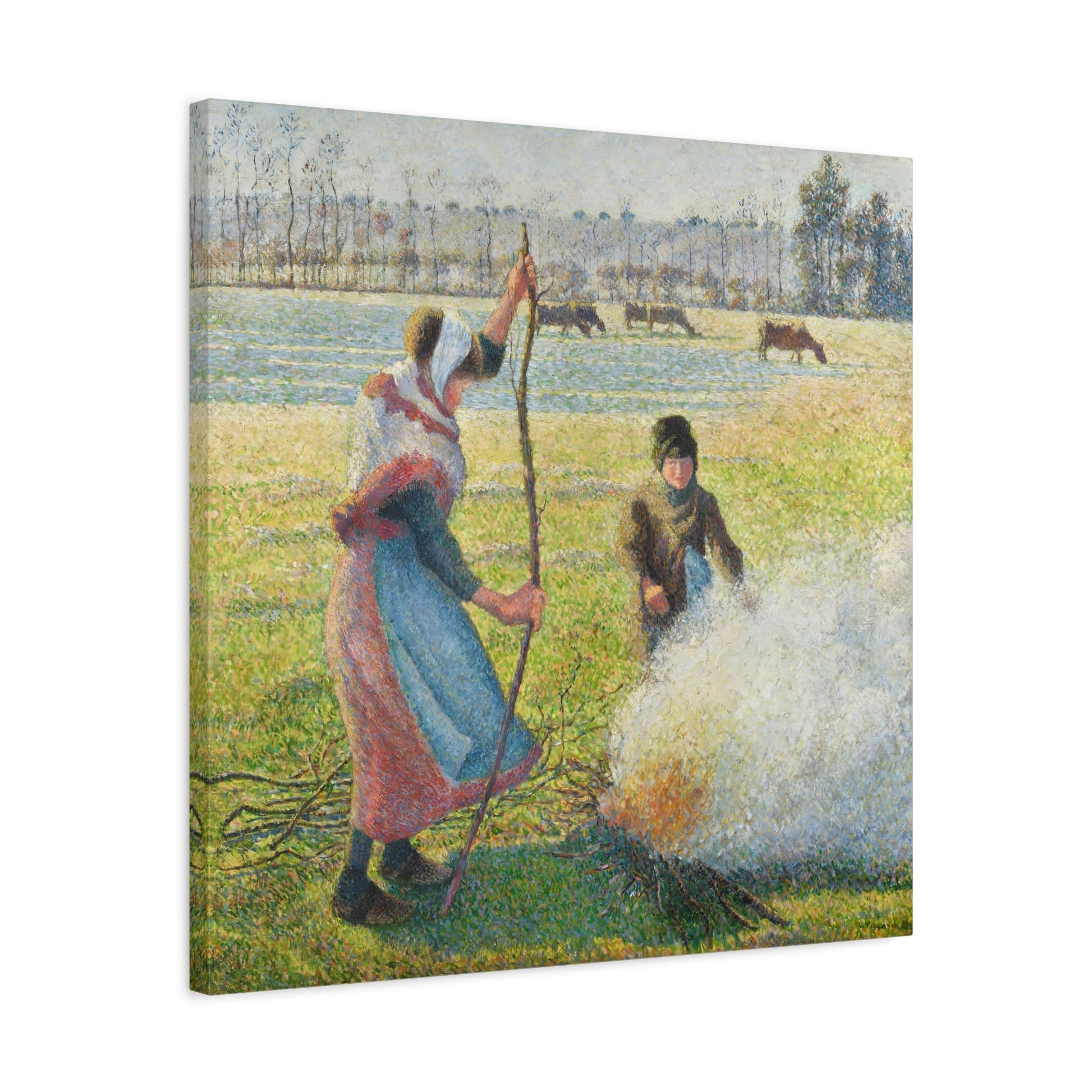 Camille Pissarro White Jelly Young Peasant - Square Canvas Wall Art Print