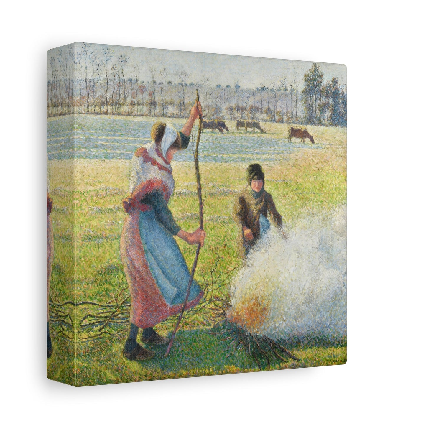 Camille Pissarro White Jelly Young Peasant - Square Canvas Wall Art Print