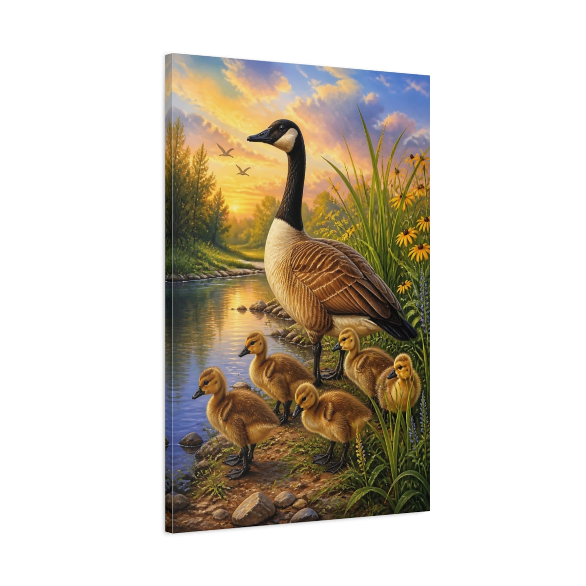 Main Mockup. Canada Goose Family Animals shown as canvas print
