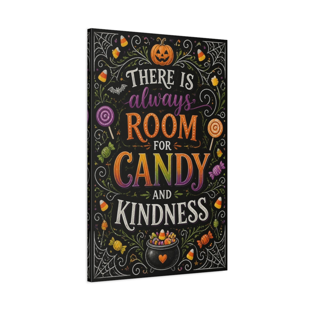 Main Mockup. Candy Quotes Chalkboard shown as canvas print