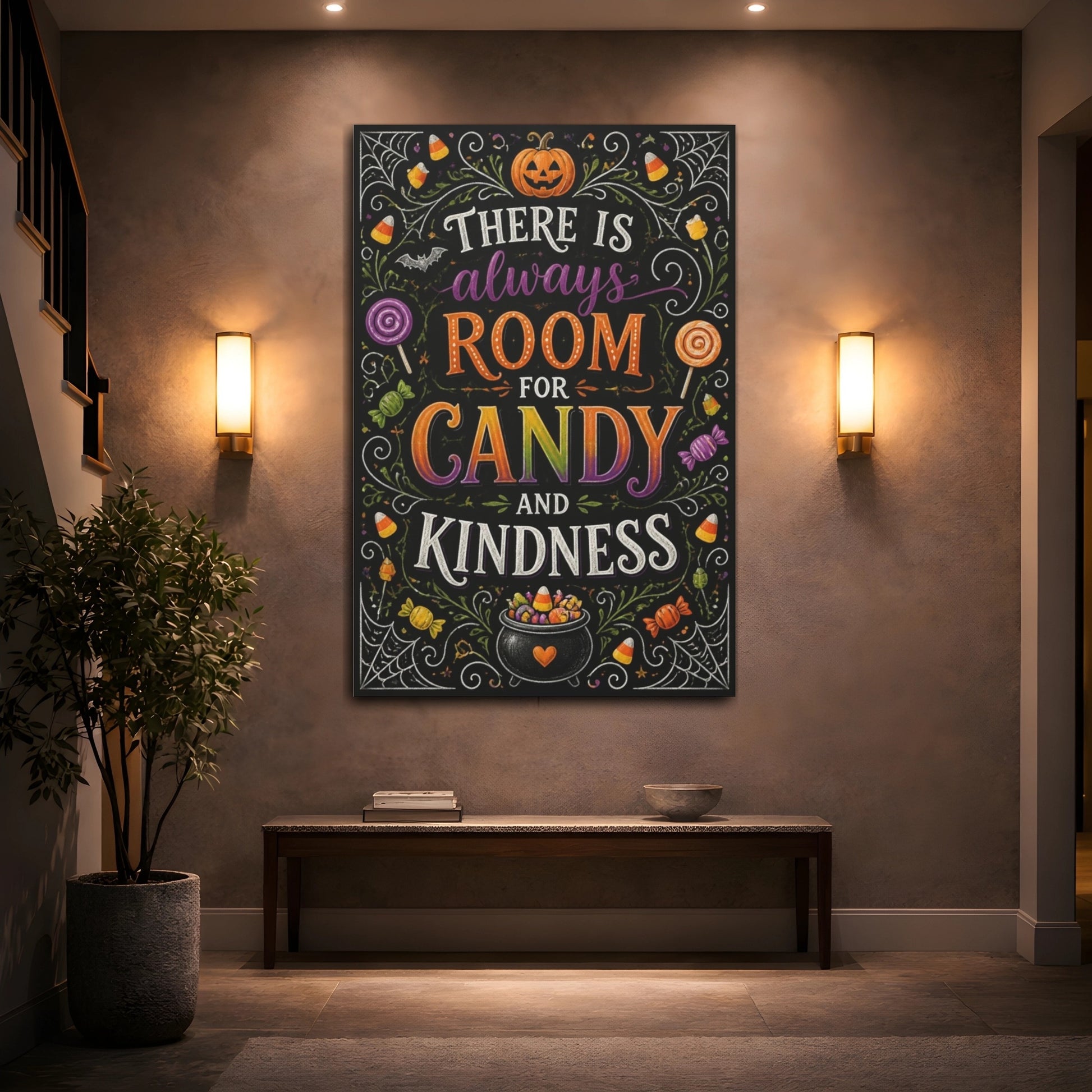 Mockup 2. Candy Quotes Chalkboard shown as canvas print