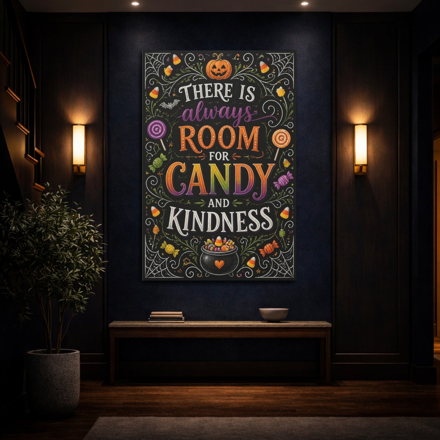Mockup 4. Candy Quotes Chalkboard shown as canvas print