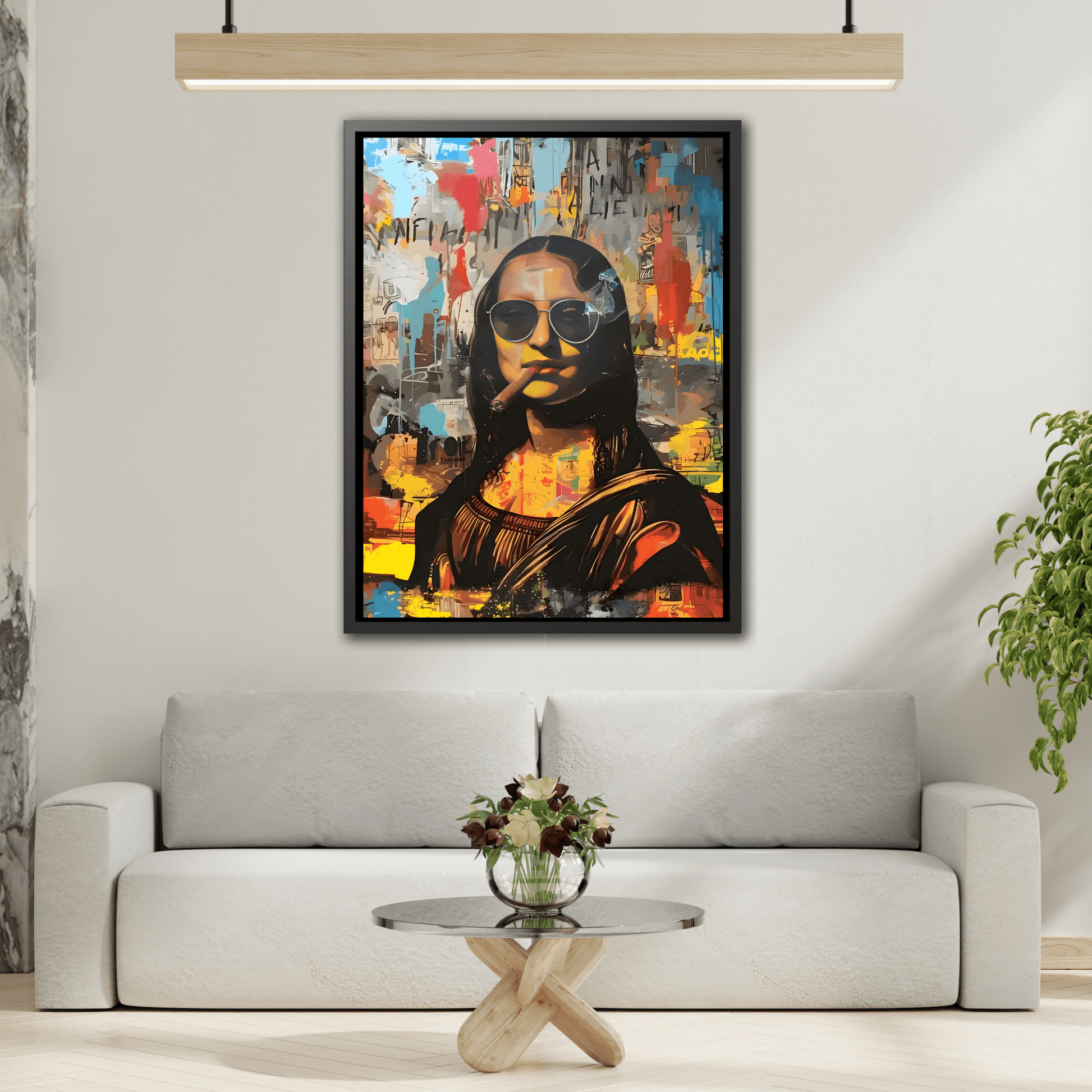 Canvas Mona Lisa Wall Art Print, Fashionable Retro Bar Decor - YesArtYes