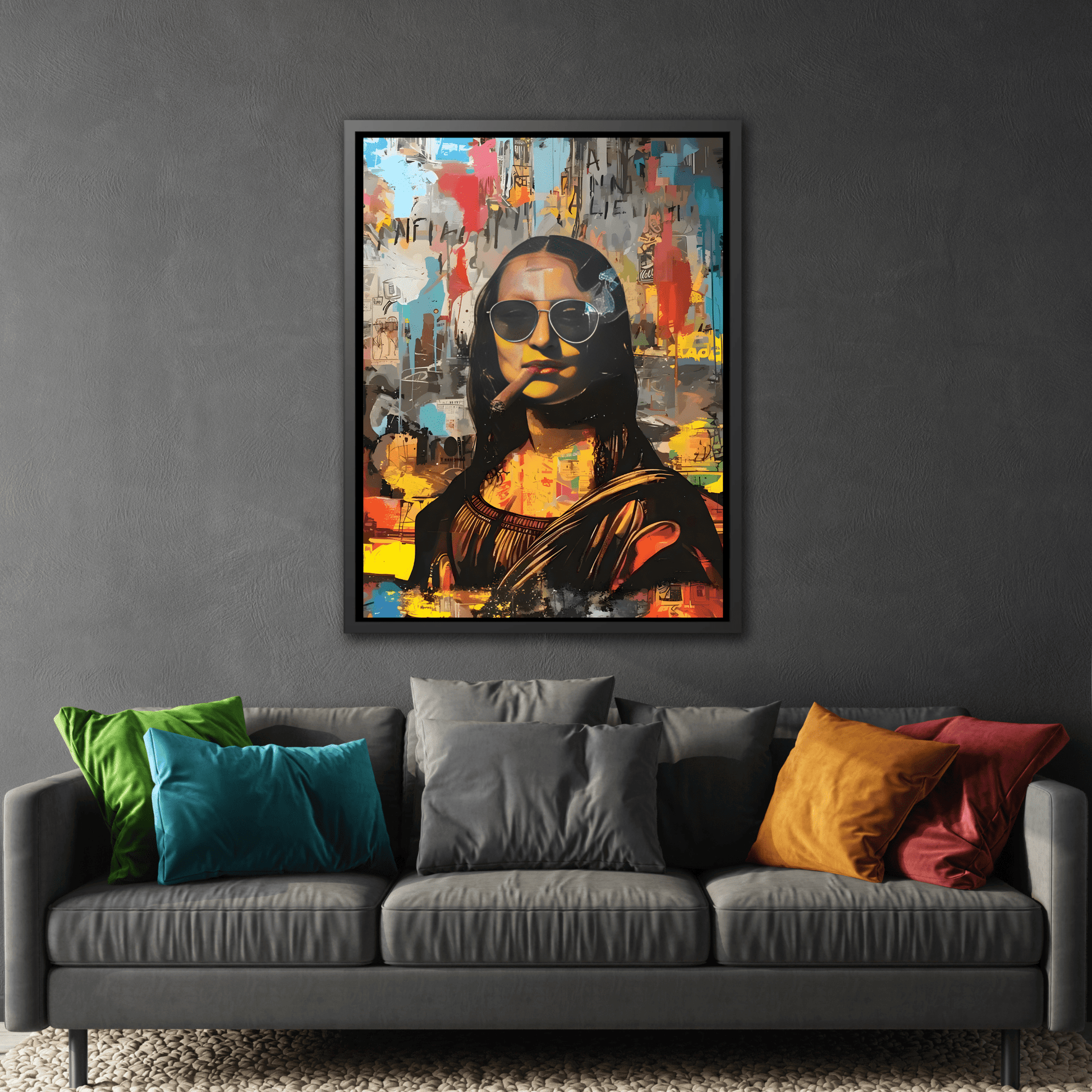 Canvas Mona Lisa Wall Art Print, Fashionable Retro Bar Decor - YesArtYes