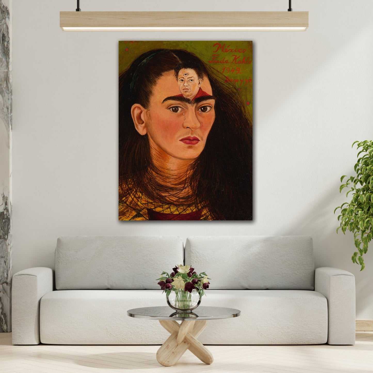 Canvas Print Diego y yo - Framed Stretched Frida Kahlo Wall Art Painting Reproduction