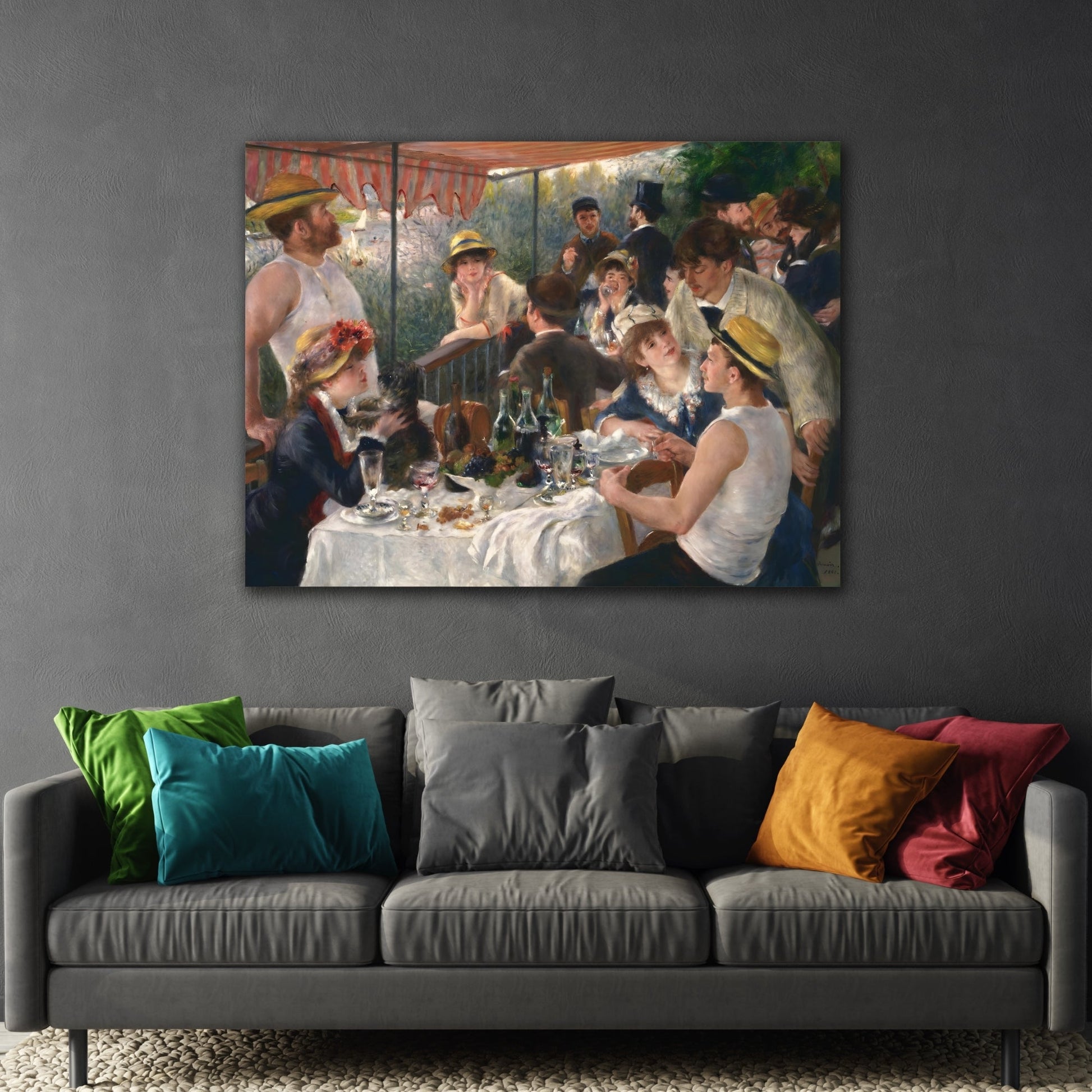Canvas Print Renoir Wall Art - Luncheon of the Boating Party Reproduction - YesArtYes