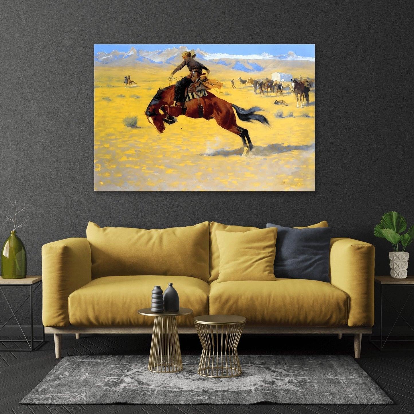 Canvas Prints Range Cold Morning - Western Remington Wall Art Print