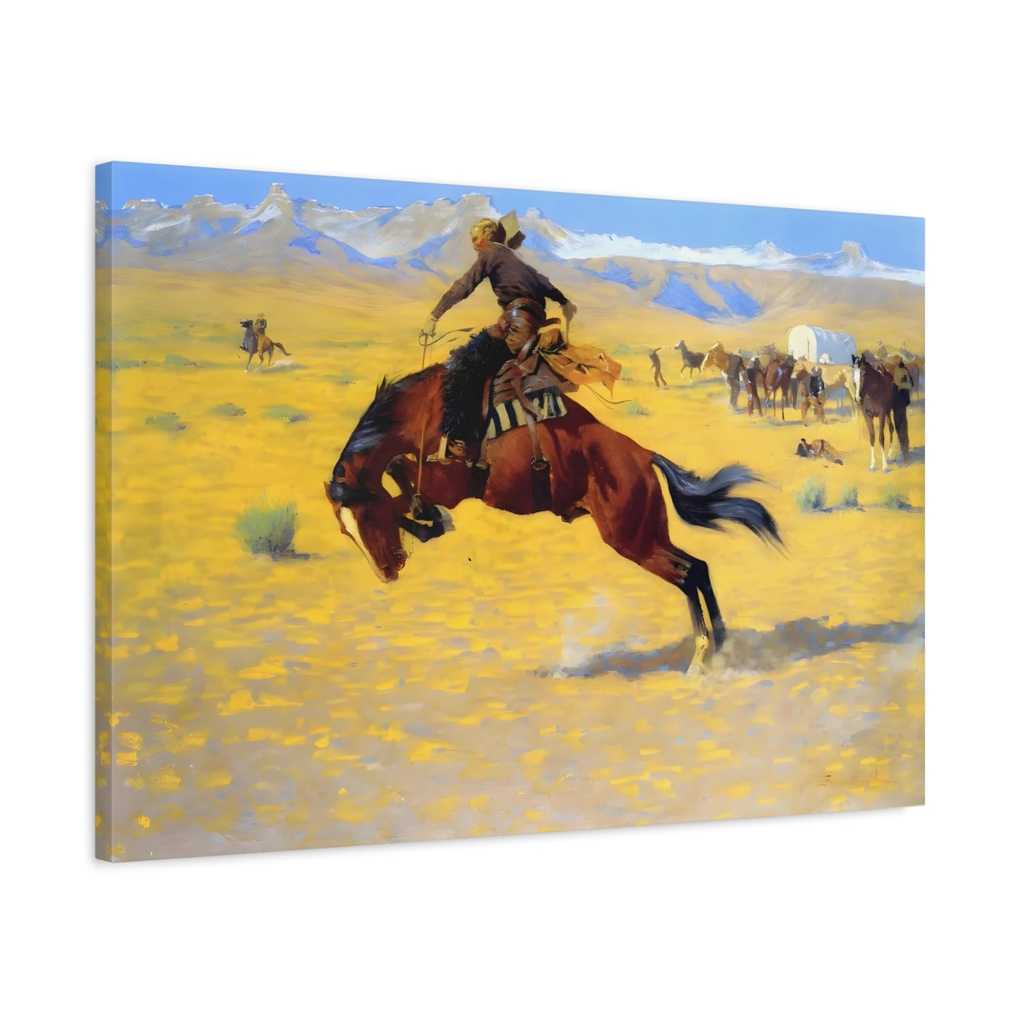 Canvas Prints Range Cold Morning - Western Remington Wall Art Print