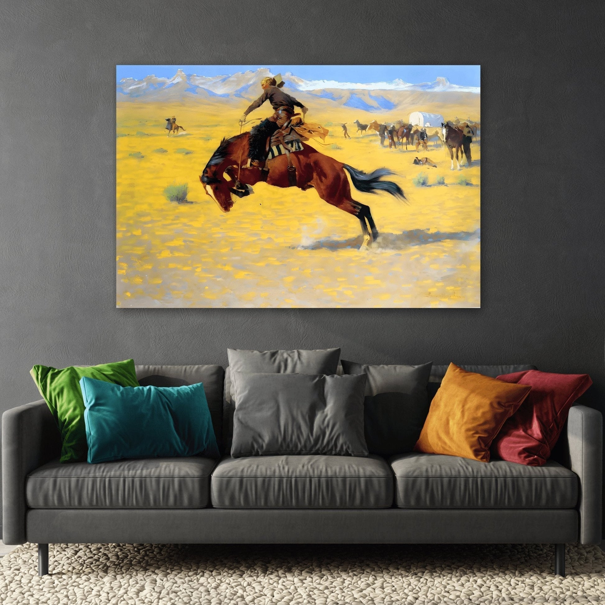 Canvas Prints Range Cold Morning - Western Remington Wall Art Print