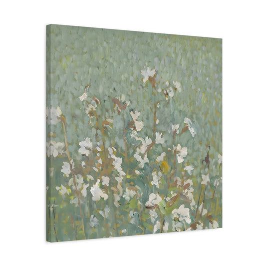 Canvas Wall Art Green Abstract Wildflower Floral Prints Minimalist Vintage Decor