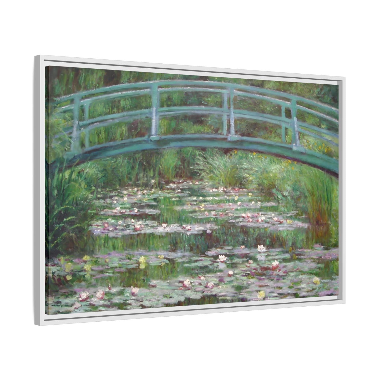 Canvas Wall Art Monet Print - Water Lilies Japanese Bridge