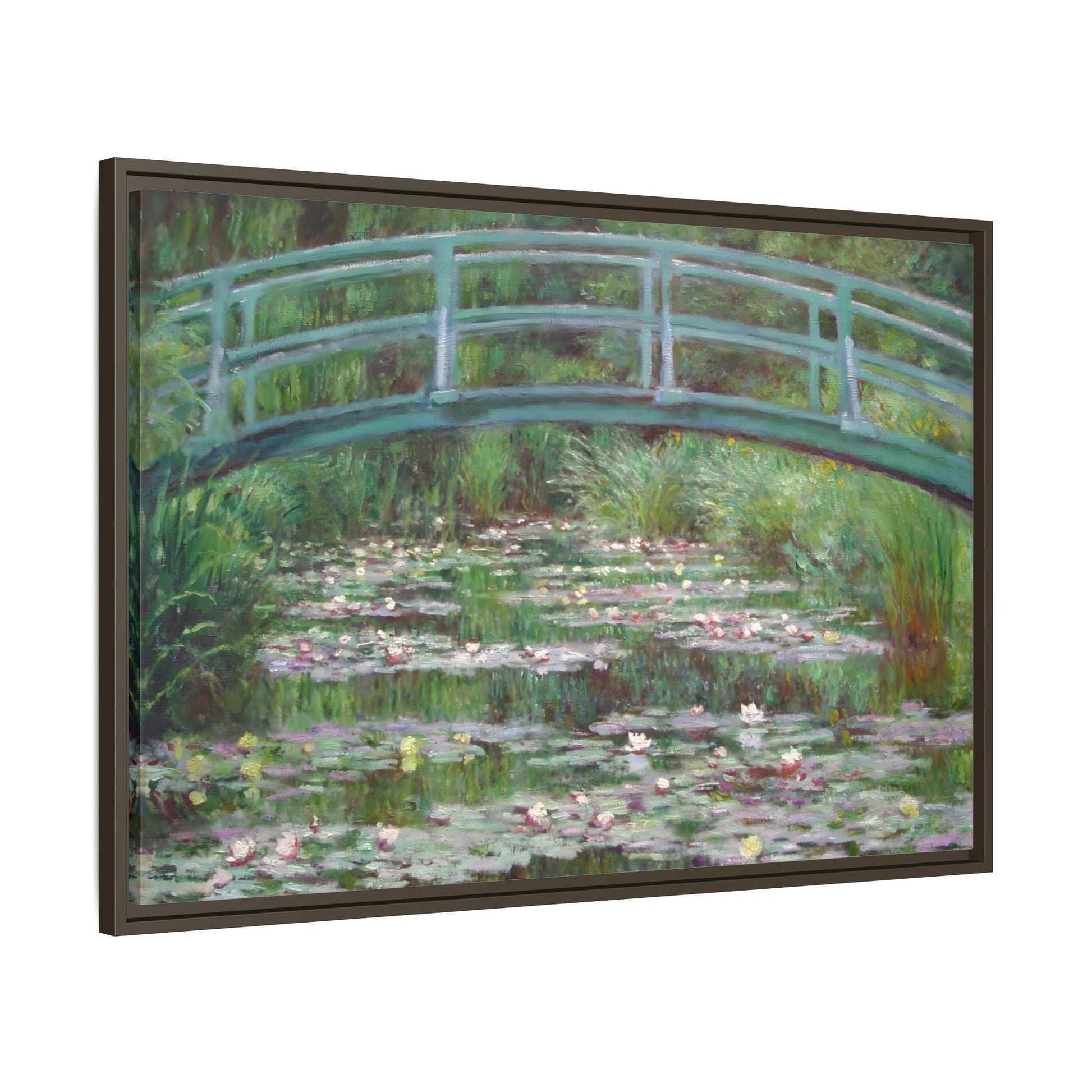 Canvas Wall Art Monet Print - Water Lilies Japanese Bridge