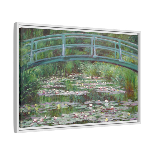 Canvas Wall Art Monet Print - Water Lilies Japanese Bridge