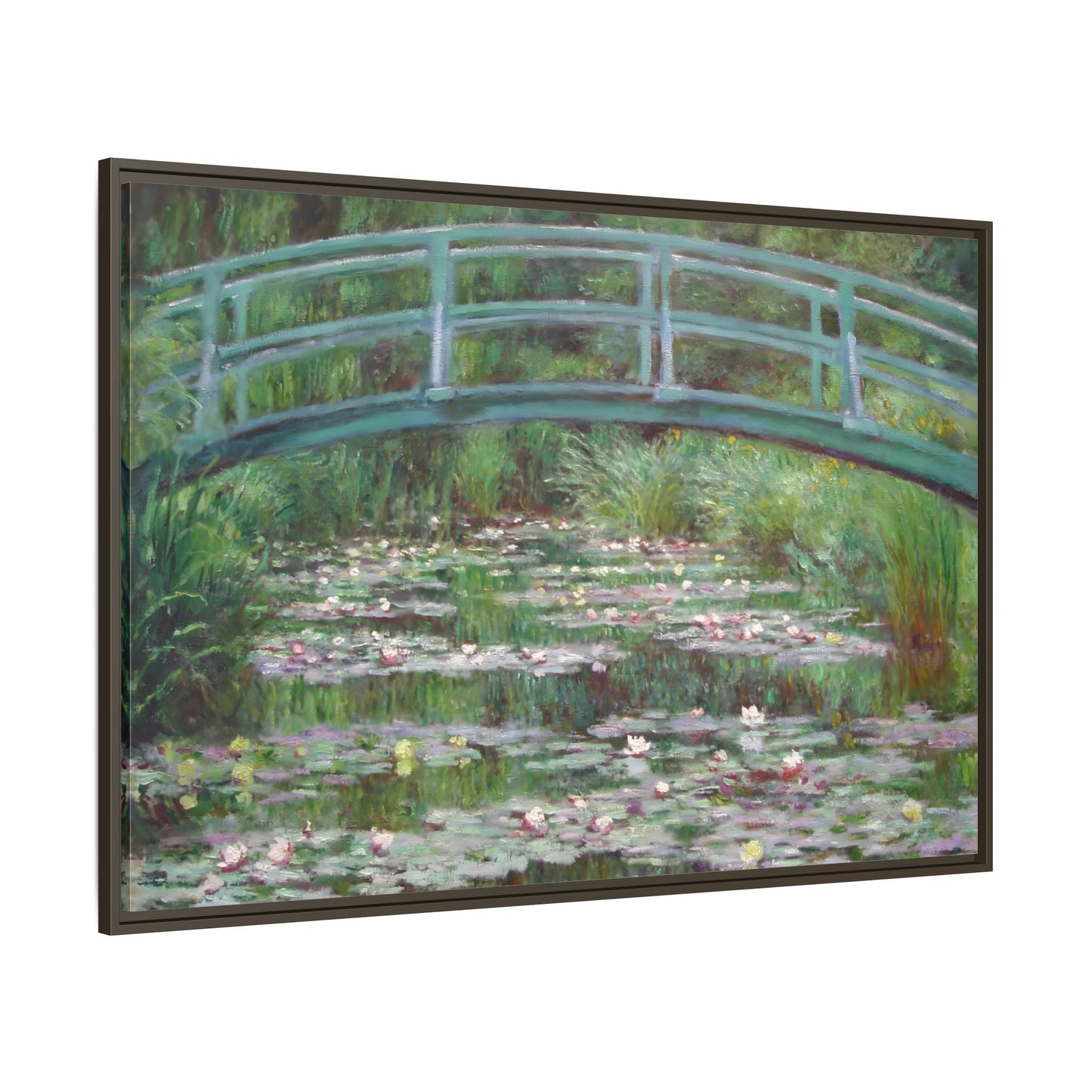 Canvas Wall Art Monet Print - Water Lilies Japanese Bridge