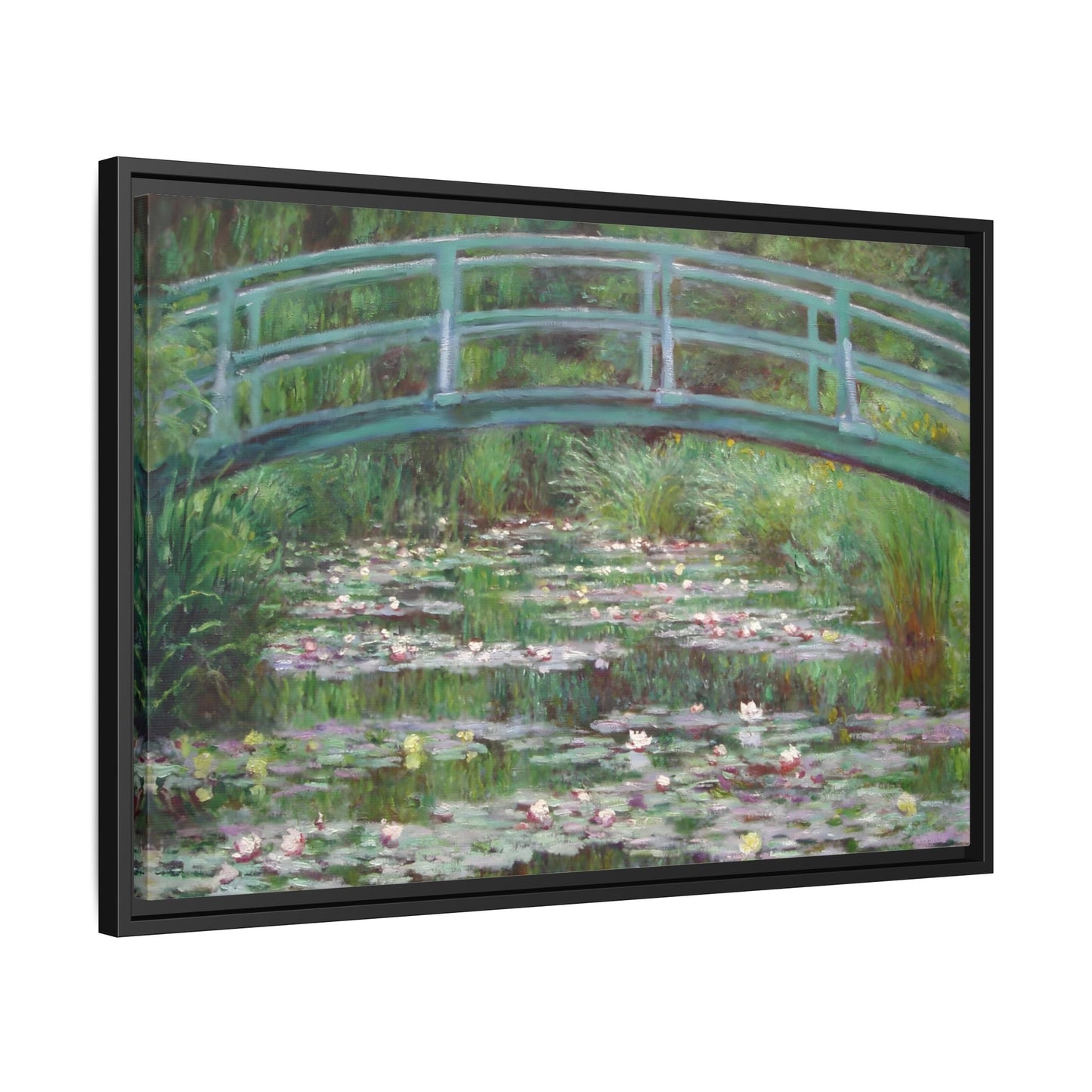 Canvas Wall Art Monet Print - Water Lilies Japanese Bridge