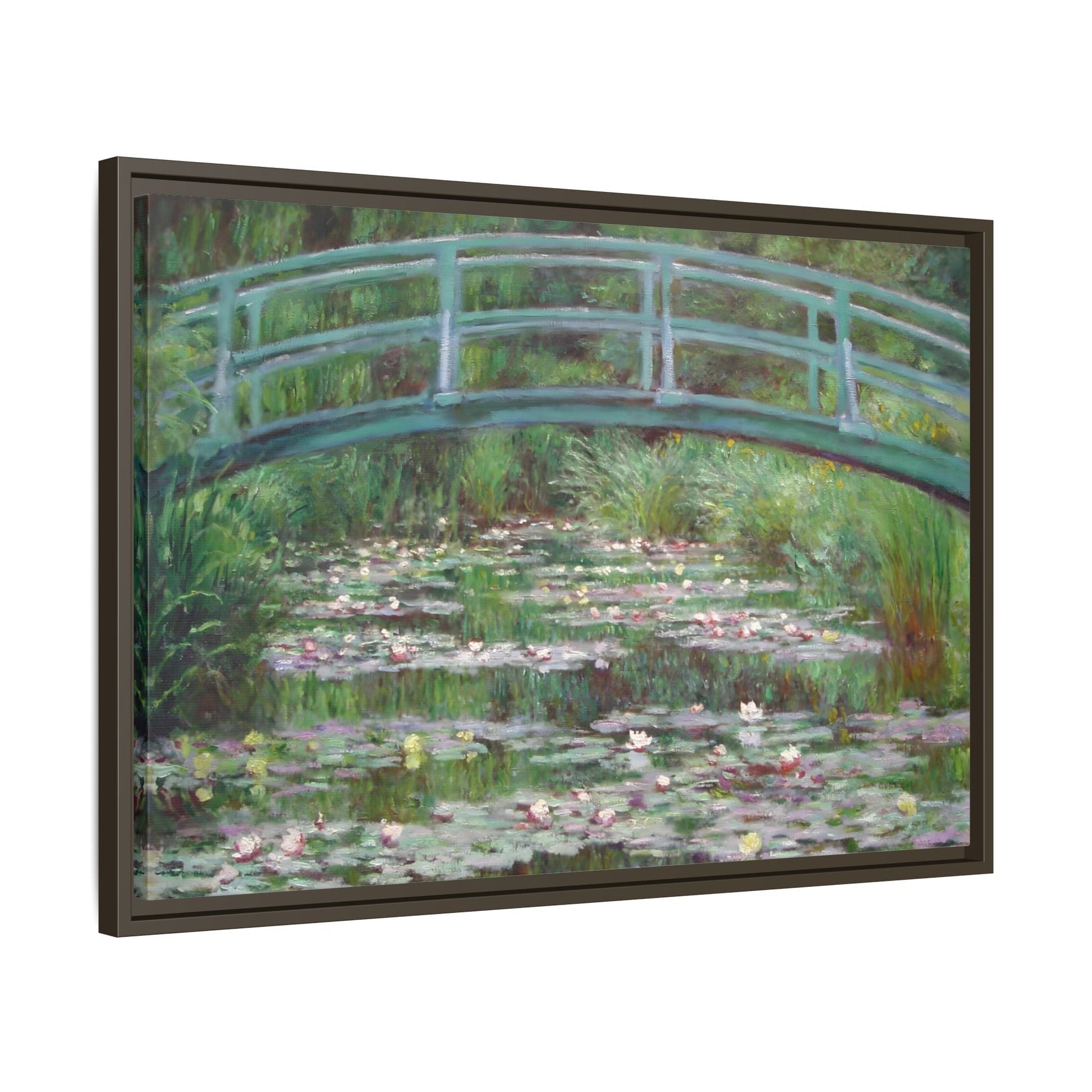 Canvas Wall Art Monet Print - Water Lilies Japanese Bridge