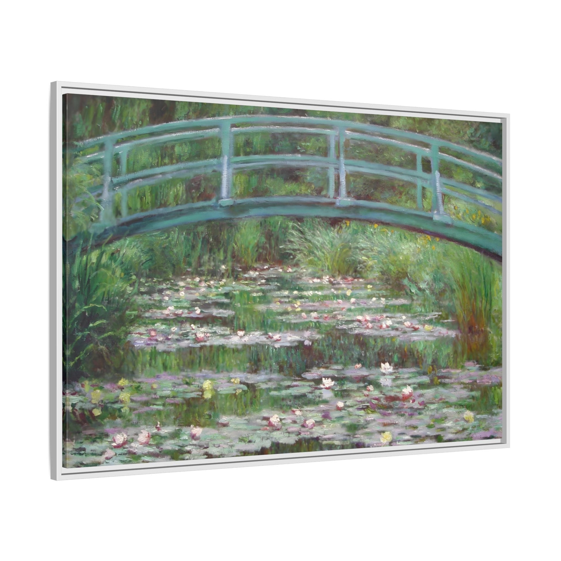 Canvas Wall Art Monet Print - Water Lilies Japanese Bridge