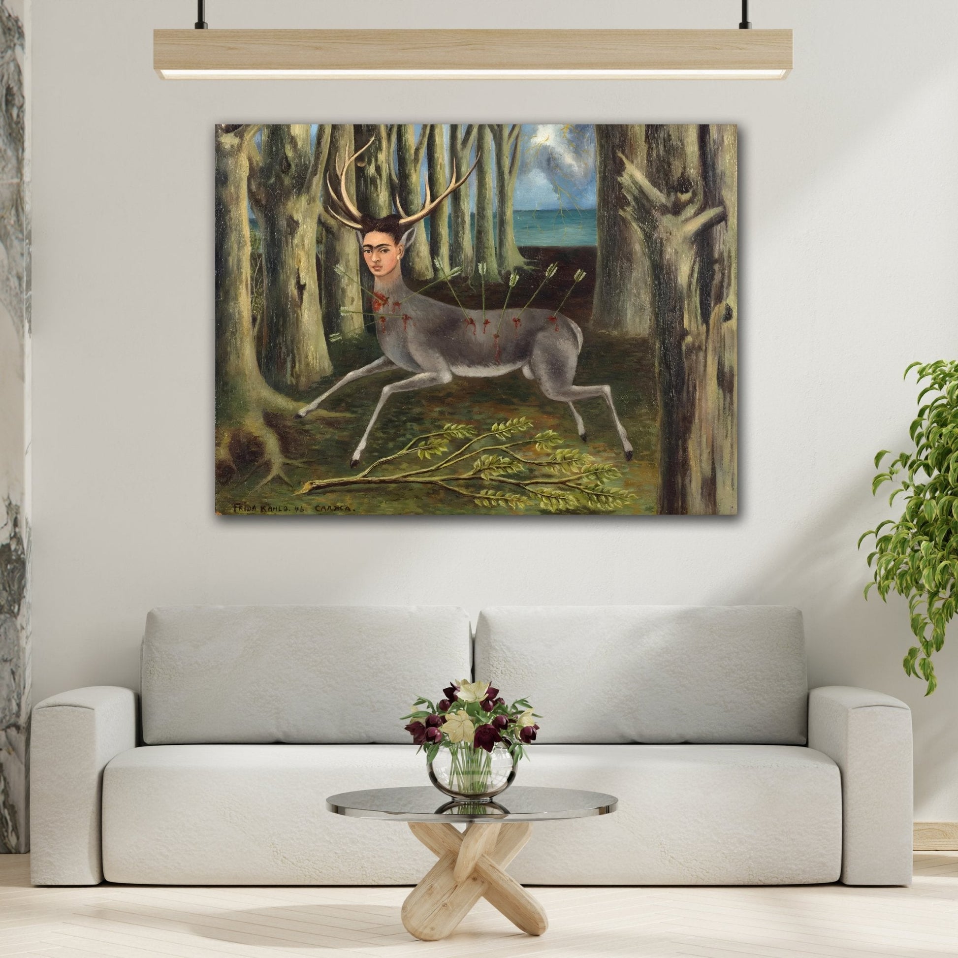 Canvas Wall Art Print - Frida Kahlo Wounded Deer Painting