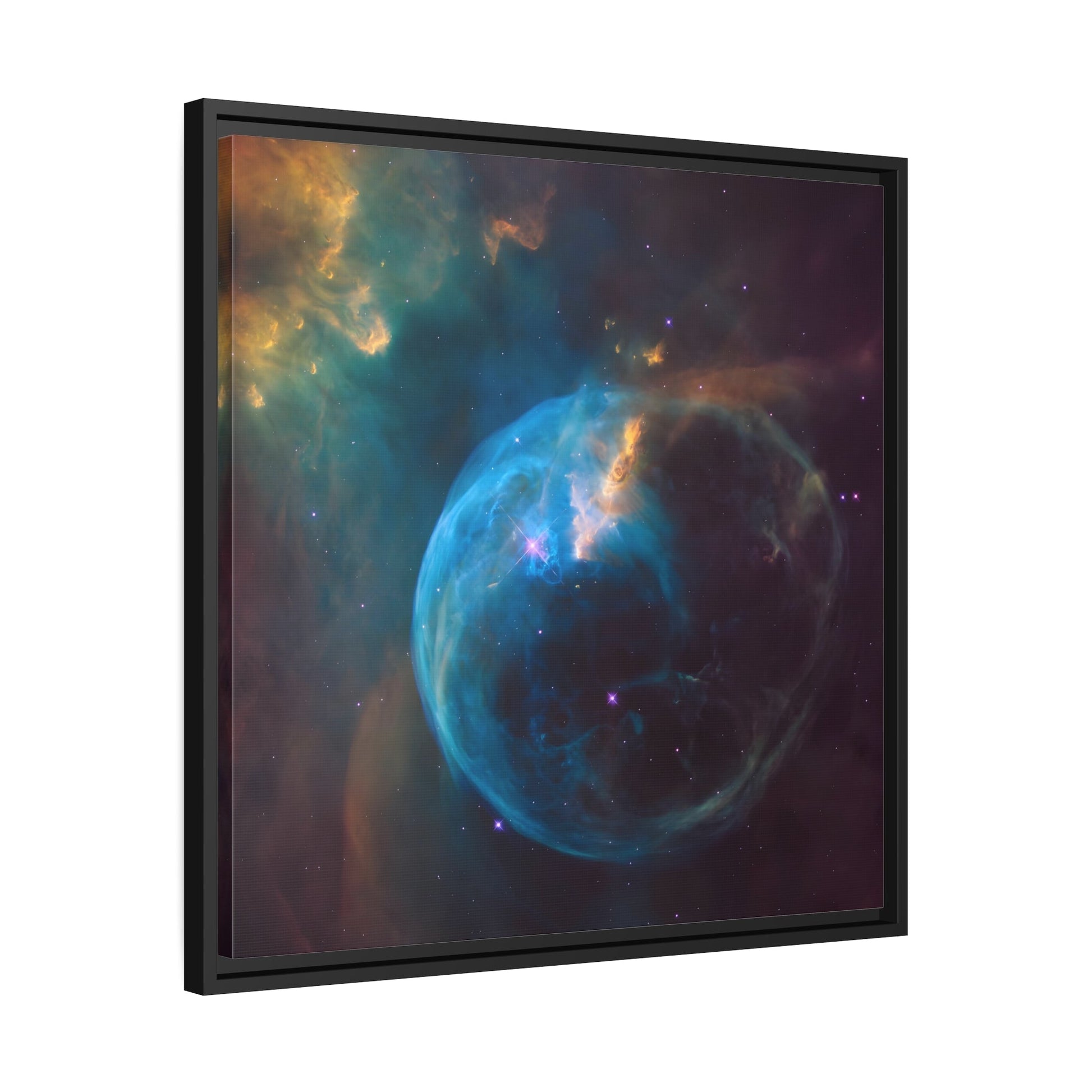 Canvas Wall Art Print in Exclusive Frame - NASA Hubble Telescope Captures Stellar Spectacle a Star ‘Inflating’ a Giant Bubble