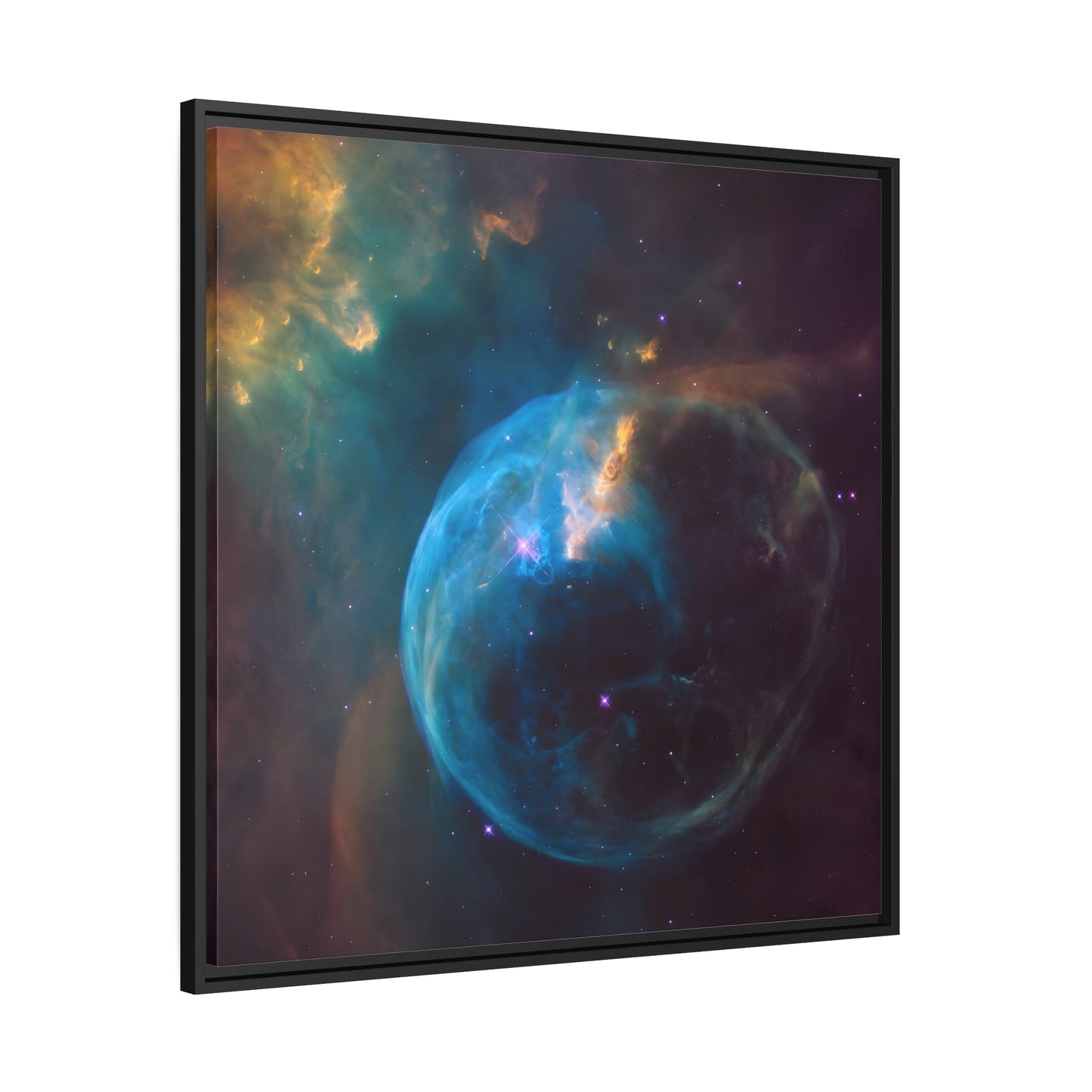 Canvas Wall Art Print in Exclusive Frame - NASA Hubble Telescope Captures Stellar Spectacle a Star ‘Inflating’ a Giant Bubble