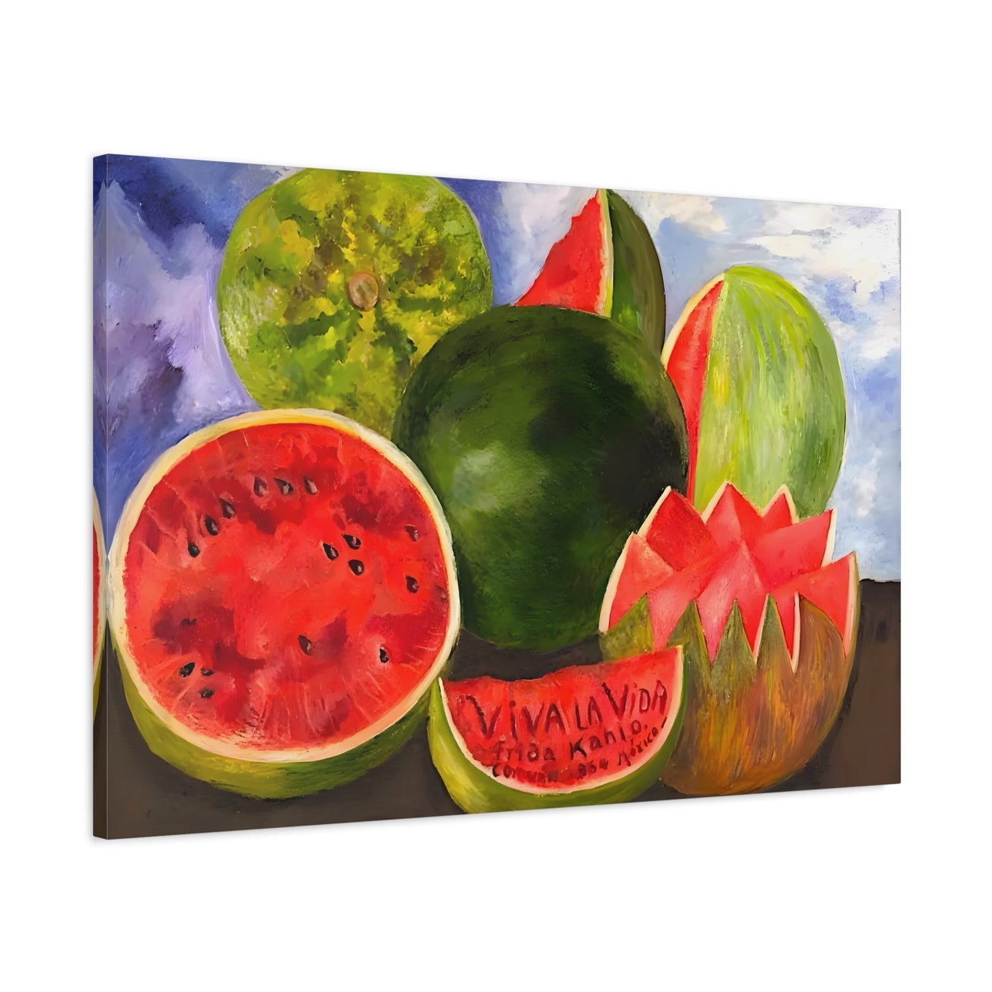 Canvas Wall Art Print Viva la Vida - Famous Kahlo Fruits