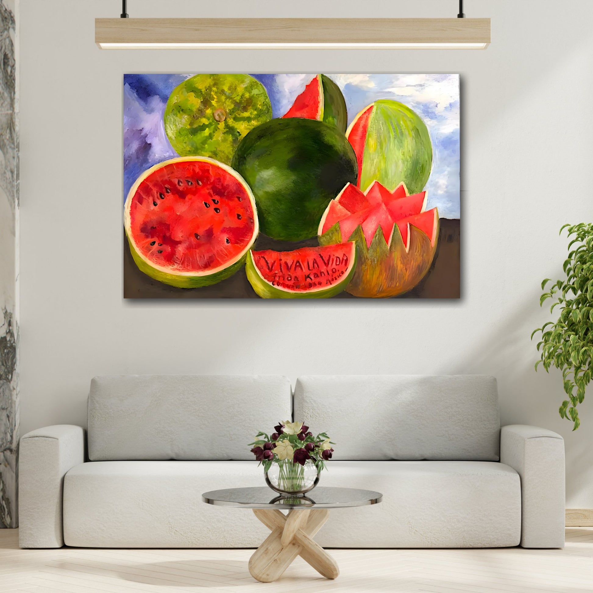 Canvas Wall Art Print Viva la Vida - Famous Kahlo Fruits