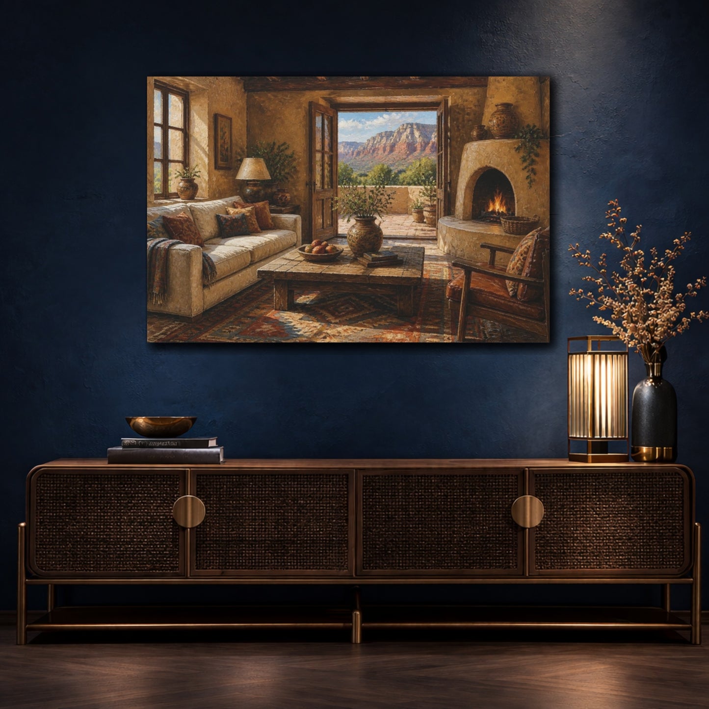 Mockup 4. Canyon View Living Room shown as canvas print