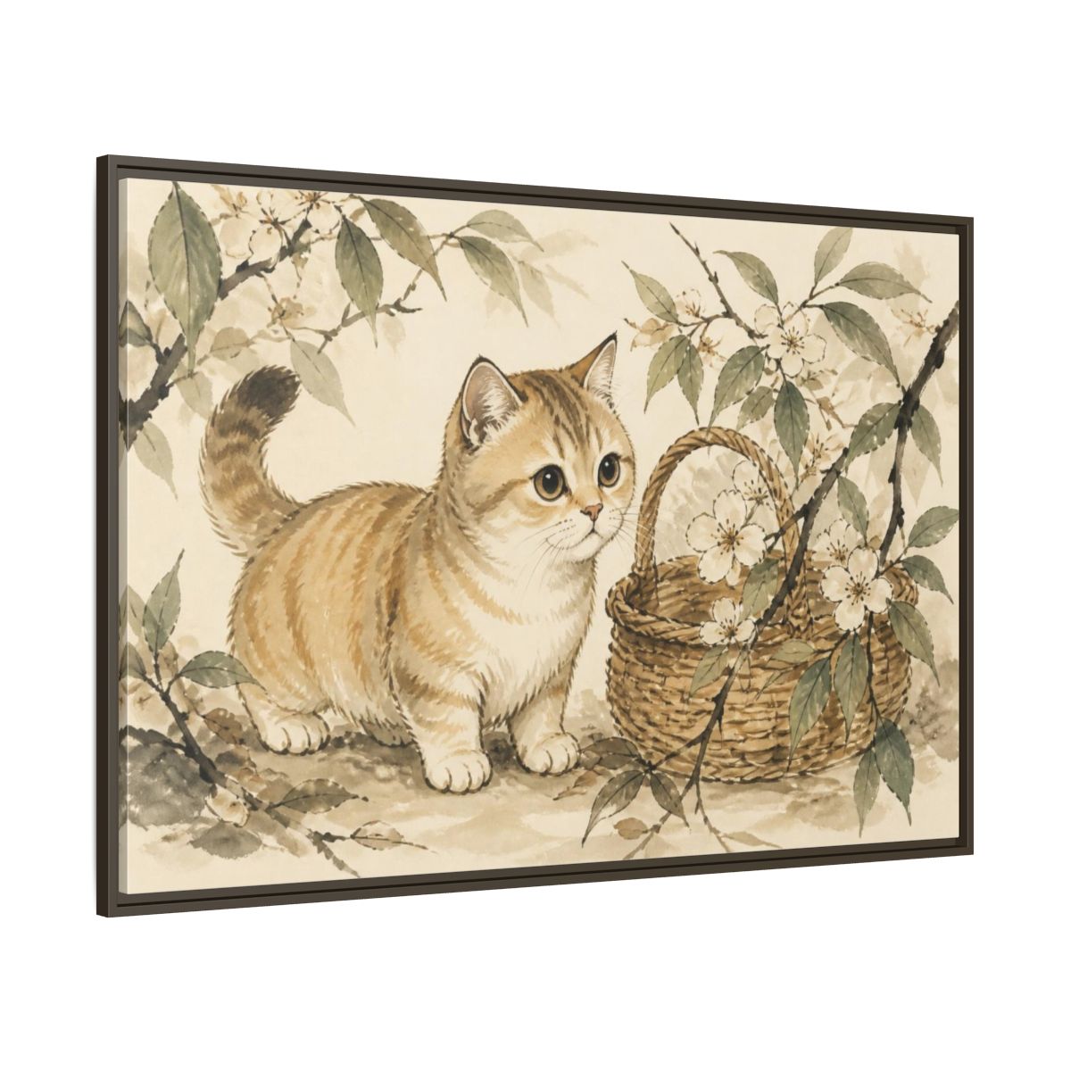 Side Mockup 8. Caramel Pet Kitten shown as framed canvas print